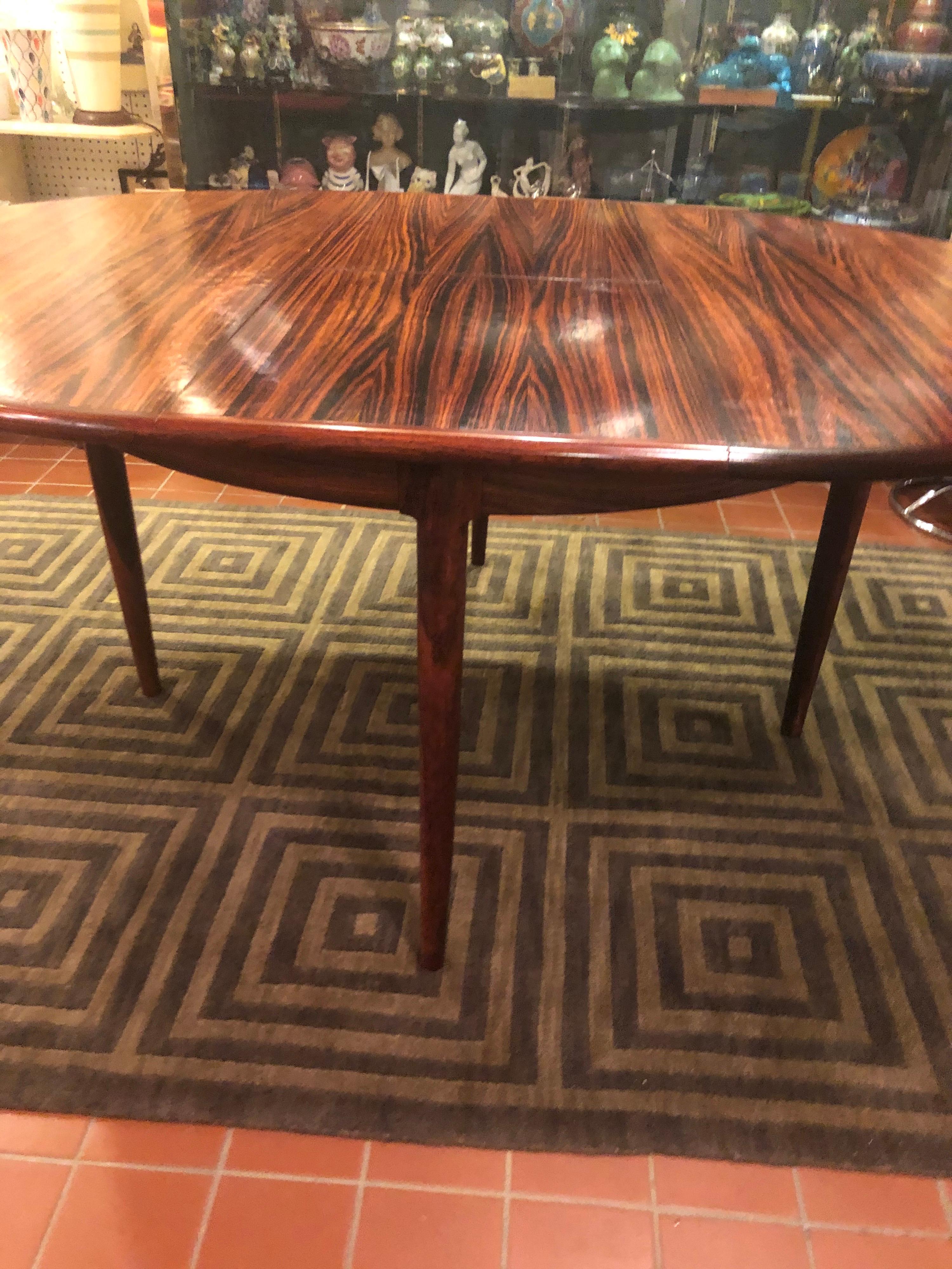 Danish Mid Century Adjustable Rosewood Dining Table