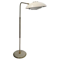 Verstellbare Untertasseschirm-Stehlampe aus der Mitte des Jahrhunderts von Gerald Thurston für Lightolier