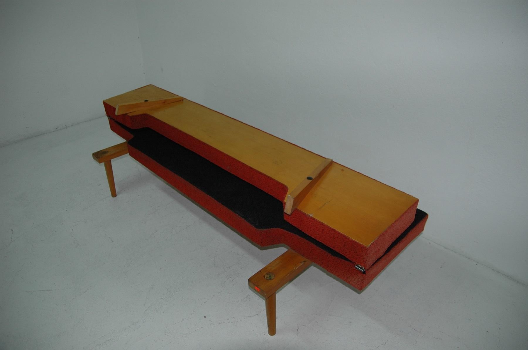 Midcentury Adjustable Sofa Bench by Miroslav Navrátil, 1960s, Czechoslovakia 5