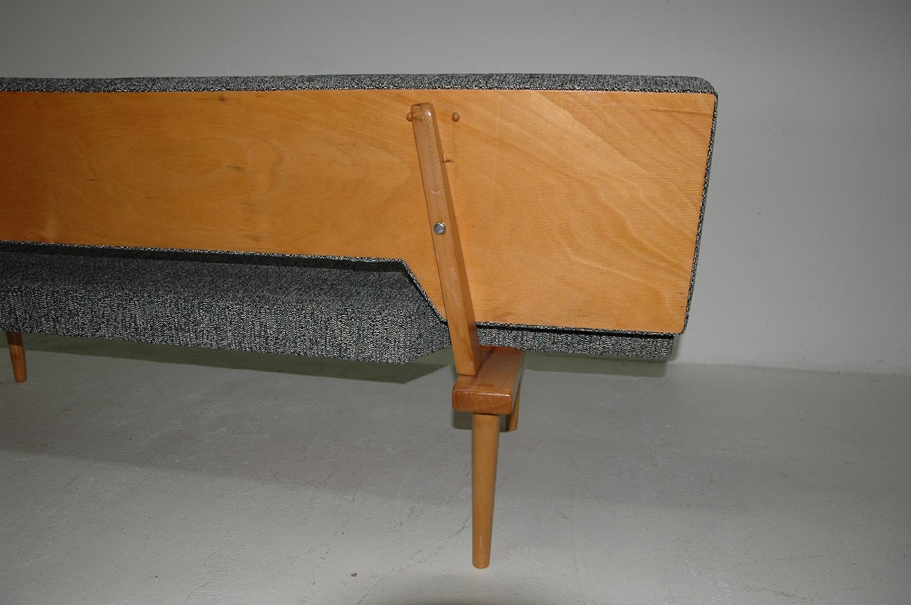 Midcentury Adjustable Sofa-Bench by Miroslav Navrátil, 1960s, Czechoslovakia 7