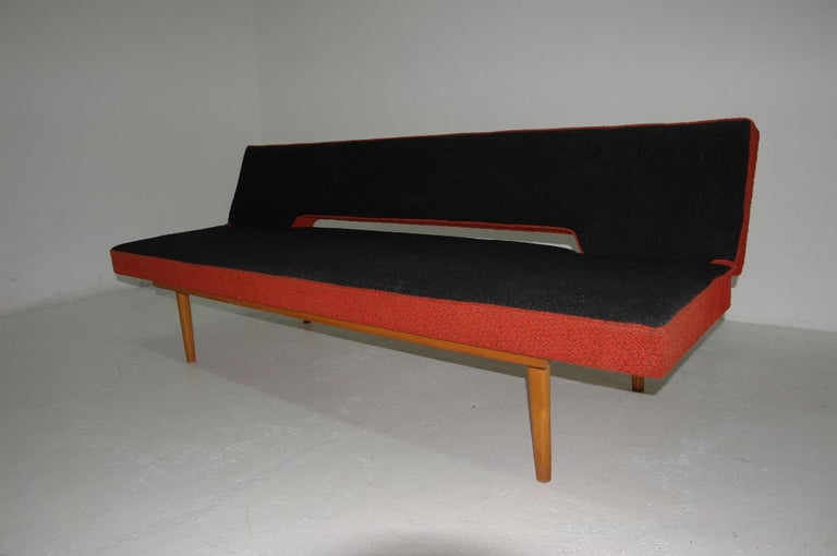 Fabric Midcentury Adjustable Sofa Bench by Miroslav Navrátil, 1960s, Czechoslovakia