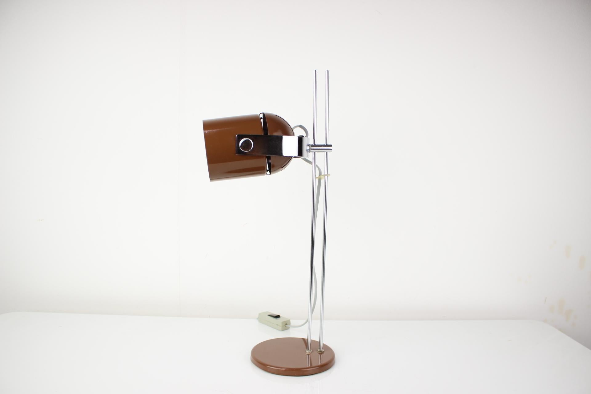 Czech Mid-Century Adjustable Table Lamp by Stanislav Indra, 1970's For Sale