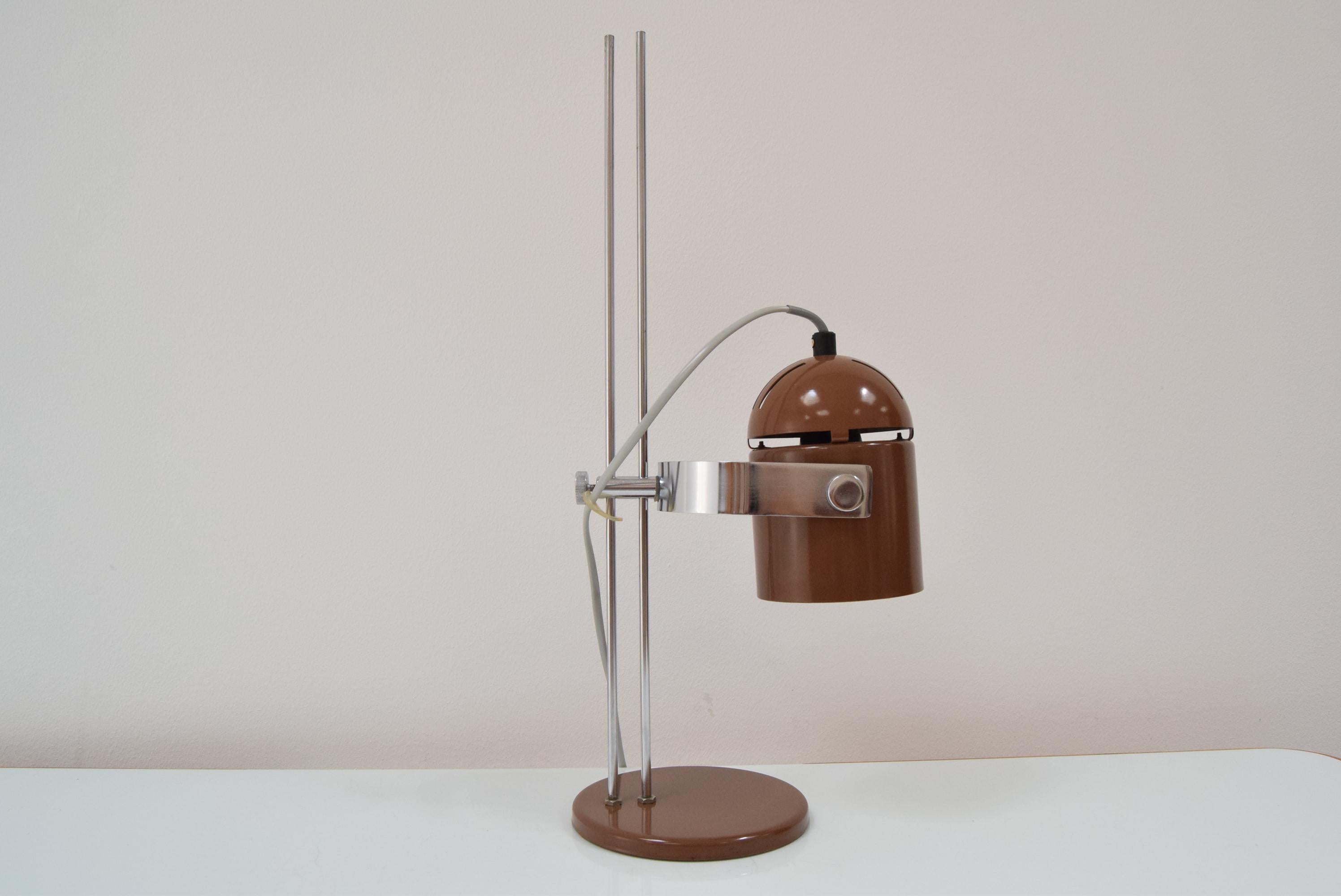 Czech Mid-century Adjustable table Lamp by Stanislav Indra for Combi Lux, 1970's.  For Sale