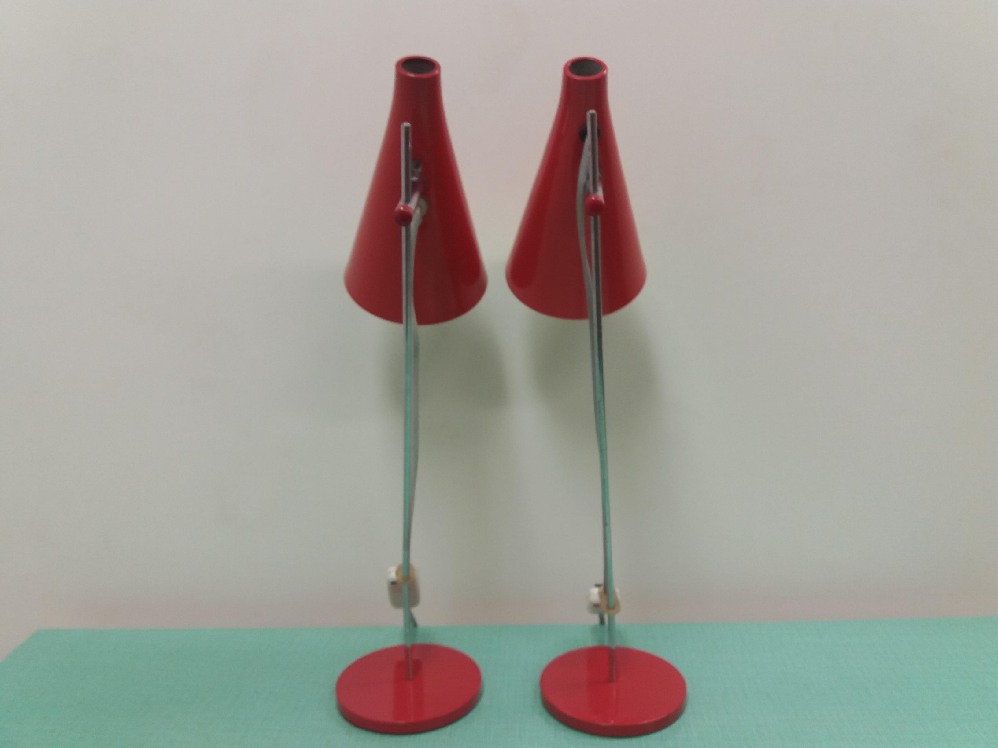 Metal Midcentury Adjustable Table Lamp Design by Josef Hůrka for Napako, 1965