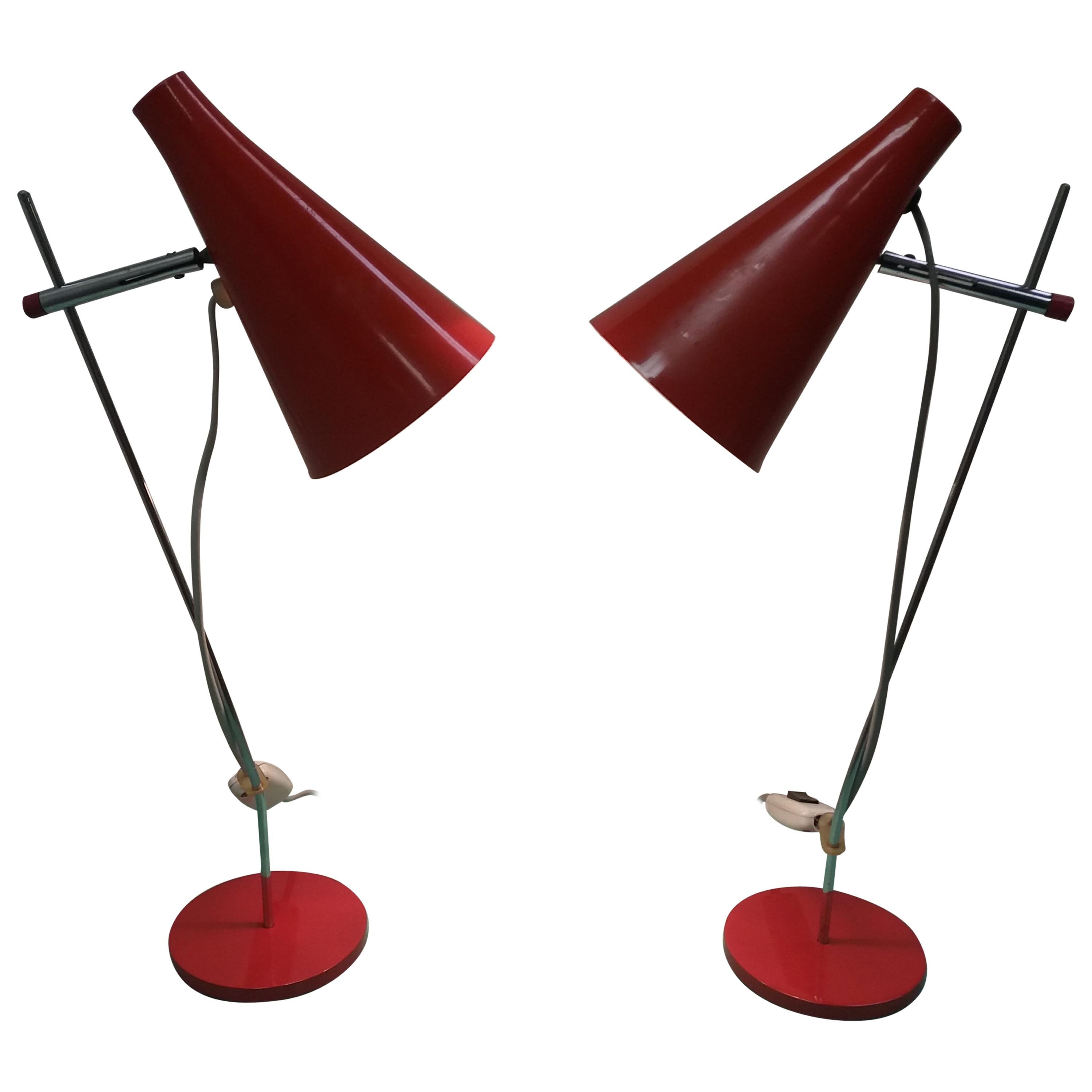 Midcentury Adjustable Table Lamp Design by Josef Hůrka for Napako, 1965