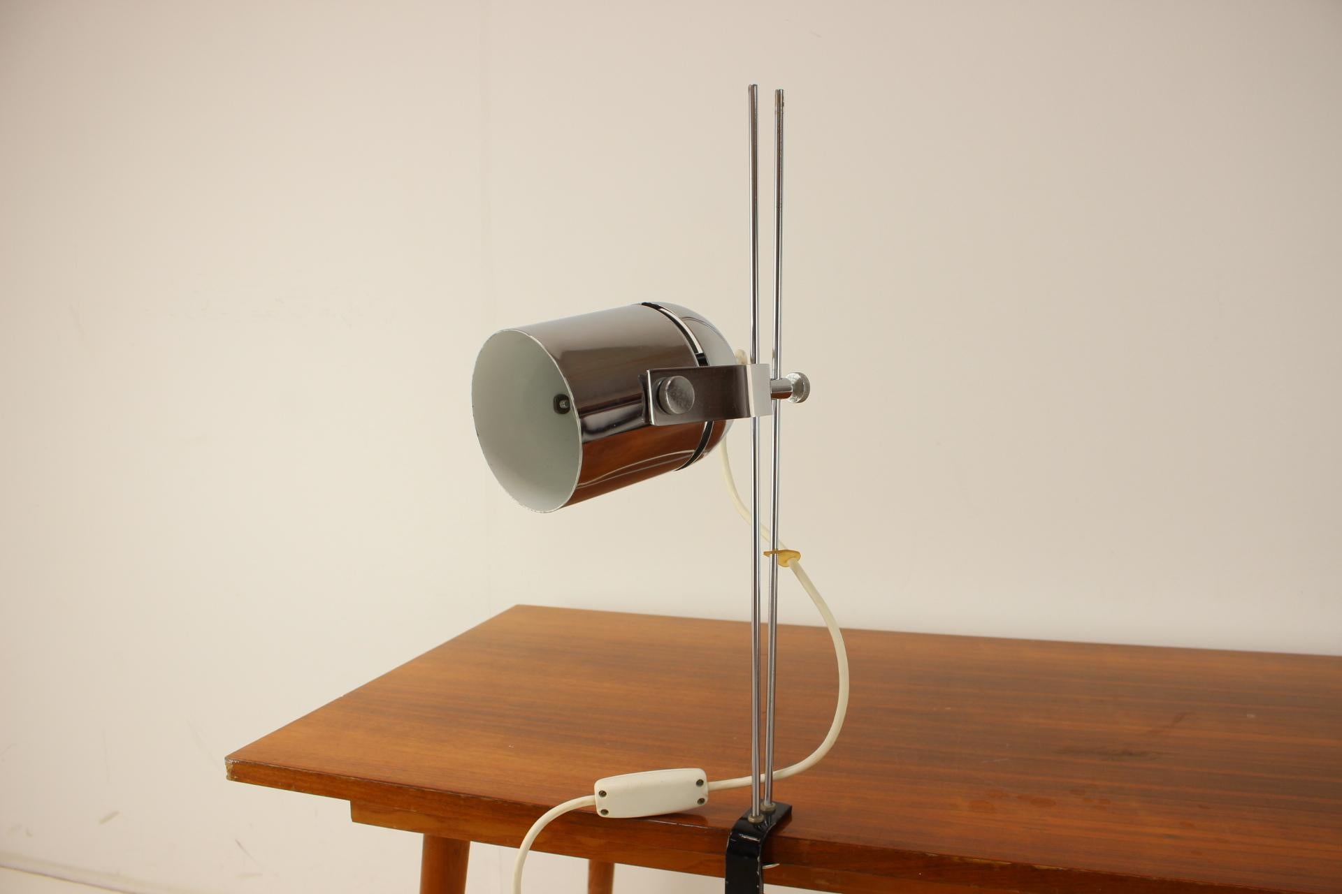 Chrome Mid-Century Adjustable Table Lamp Designed by Stanislav Indra, 1970's For Sale
