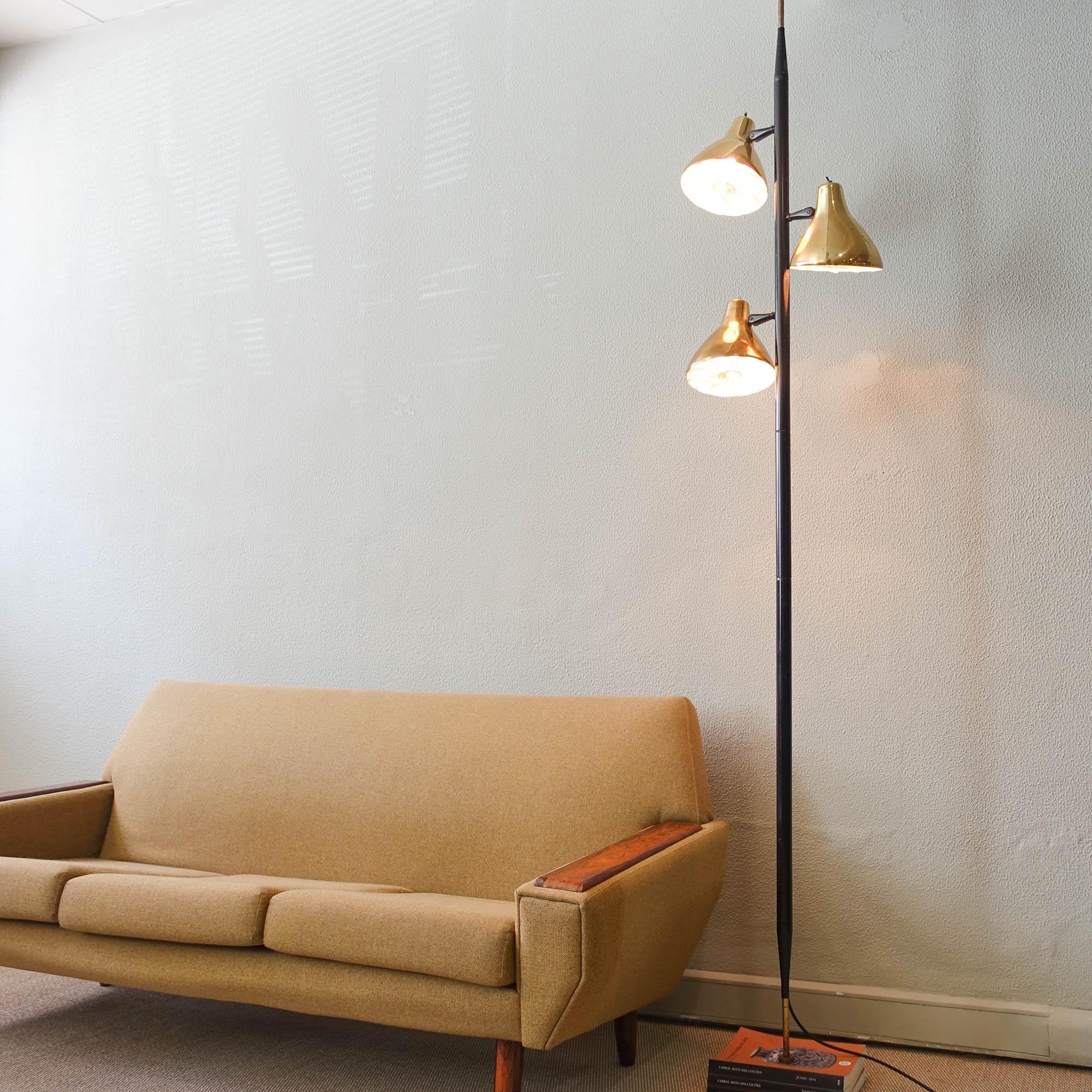 Mid-Century Modern Midcentury Adjustable Tension Floor Pole Lamp by Gerald Thurston for Lightolier