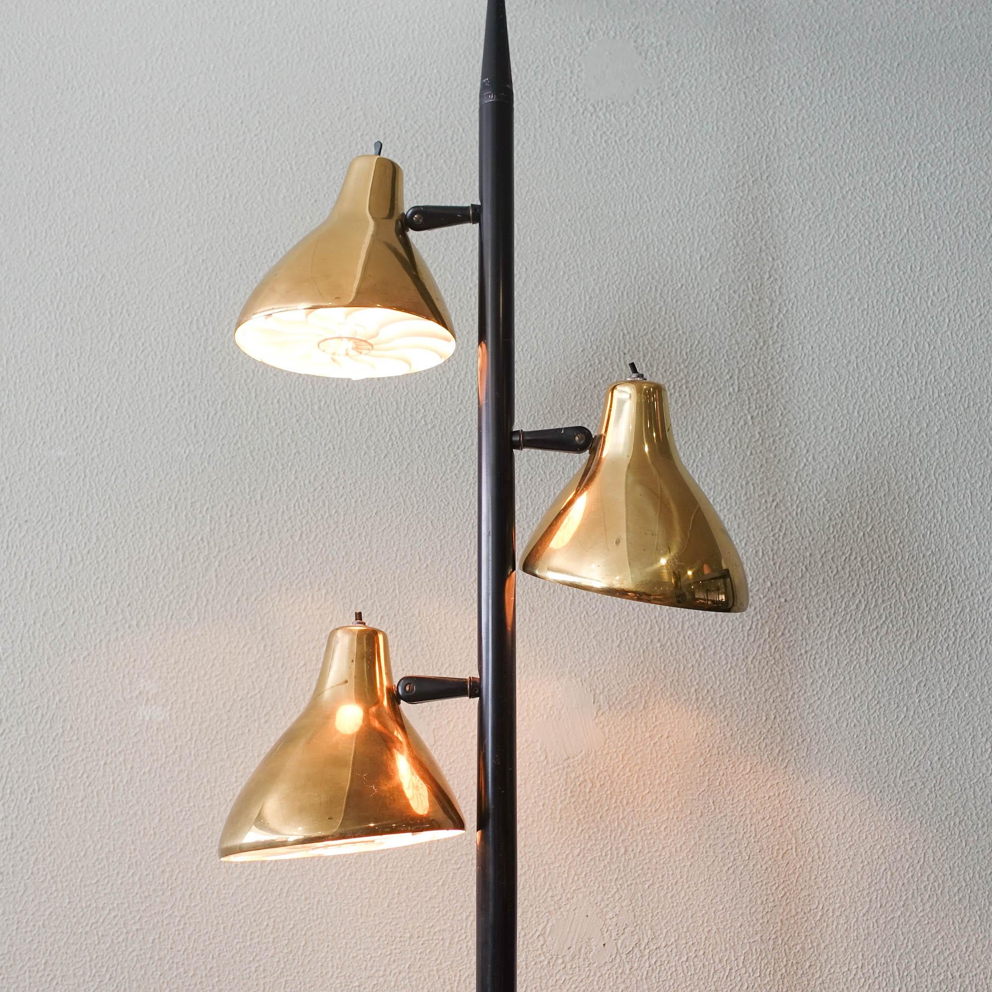 Metal Midcentury Adjustable Tension Floor Pole Lamp by Gerald Thurston for Lightolier