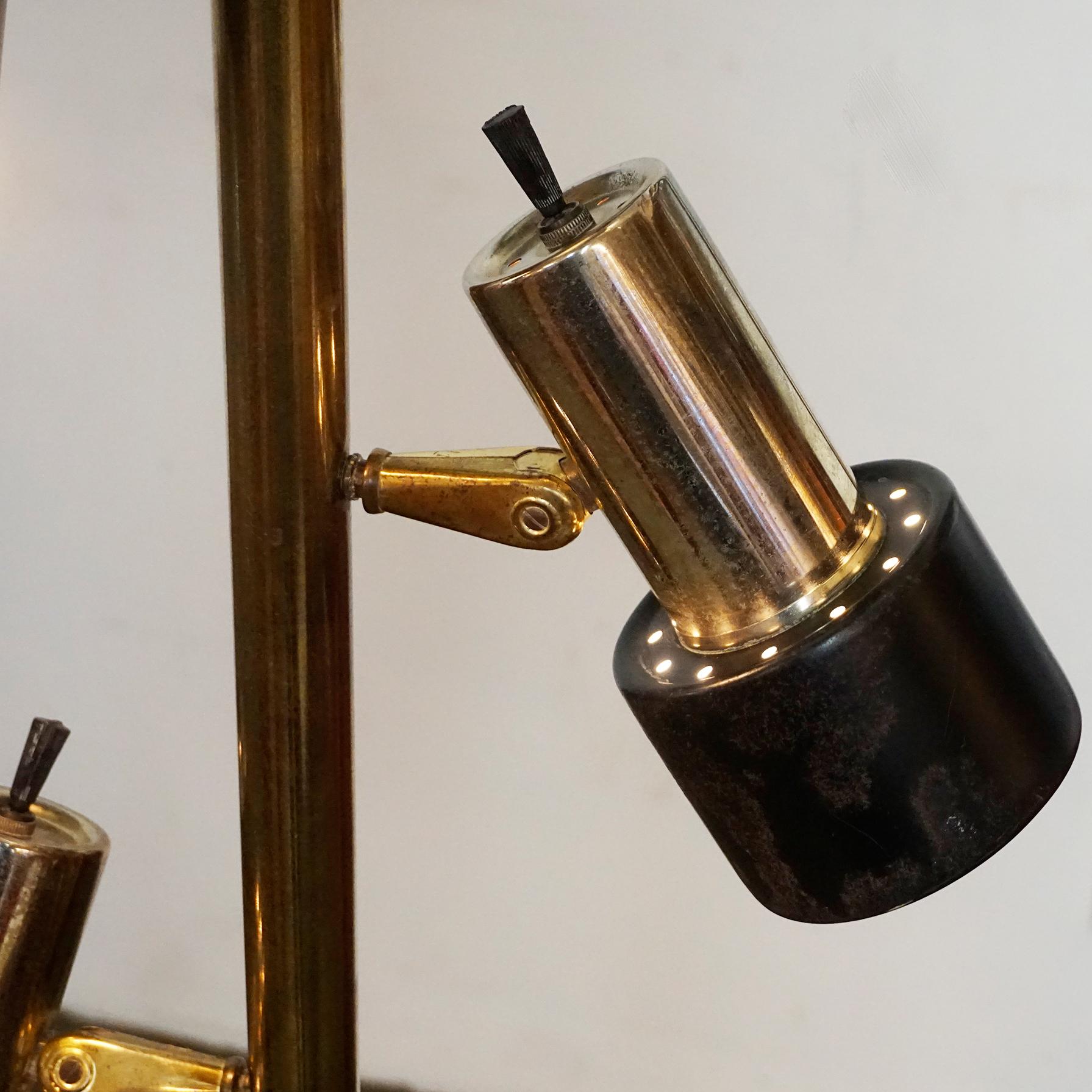 Mid-20th Century MidCentury Adjustable Tension Spot Floor Pole Lamp Attr. to Hala Zeist For Sale