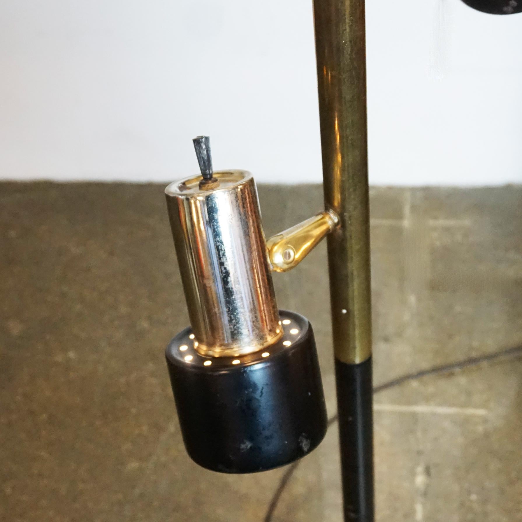 Metal MidCentury Adjustable Tension Spot Floor Pole Lamp Attr. to Hala Zeist For Sale