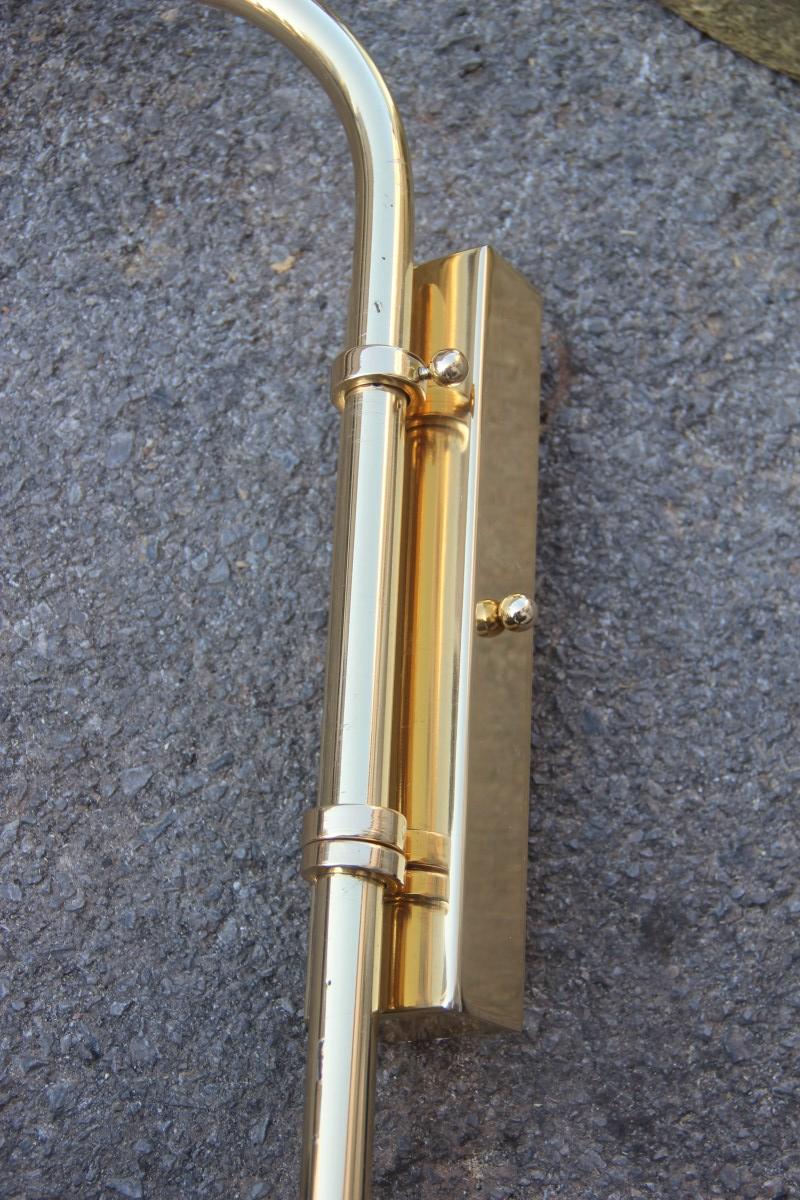 Midcentury Adjustable Wall Lamp 1950 Brass Gold Italian Cup Go Up and Down For Sale 6