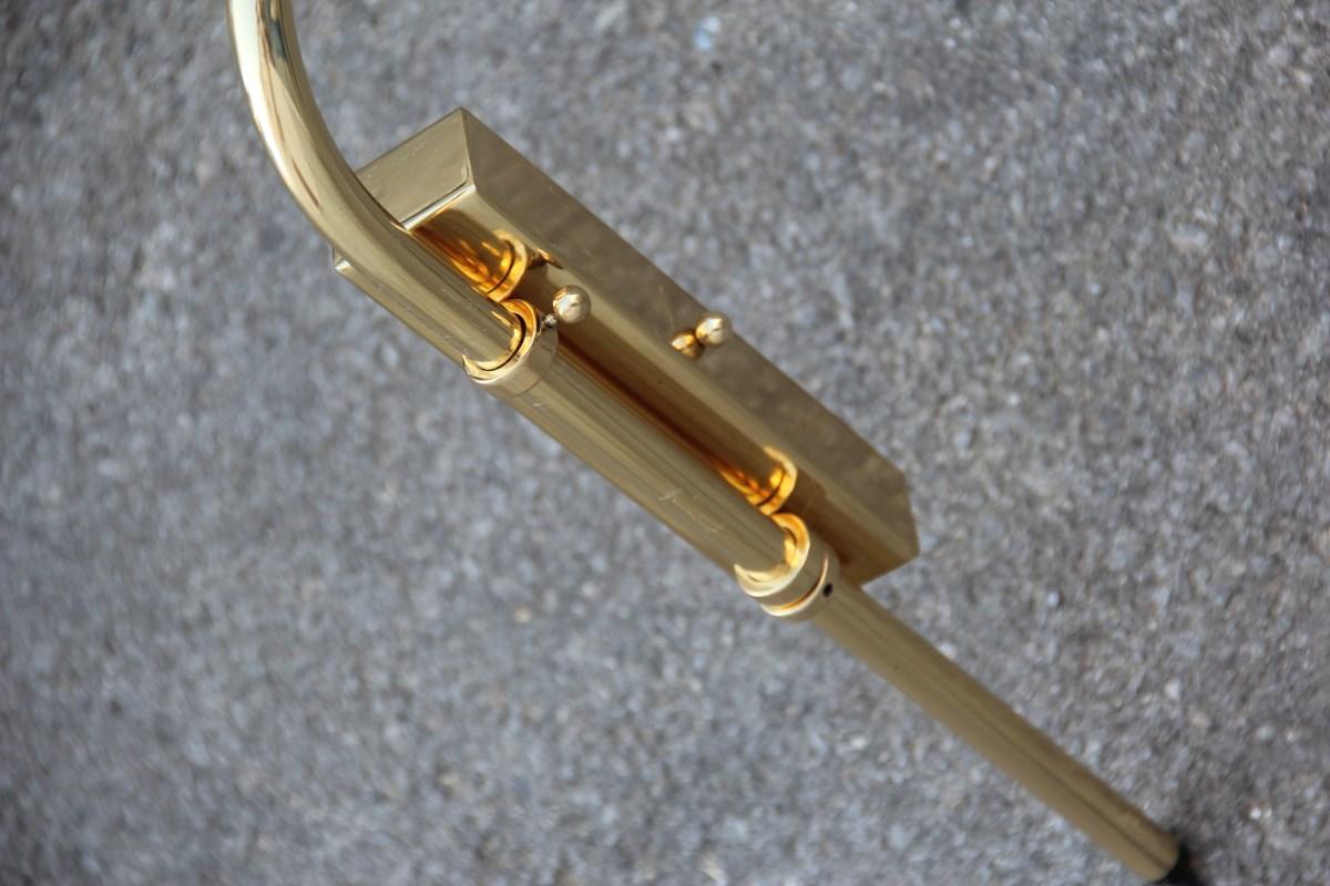 Midcentury Adjustable Wall Lamp 1950 Brass Gold Italian Cup Go Up and Down In Good Condition For Sale In Palermo, Sicily