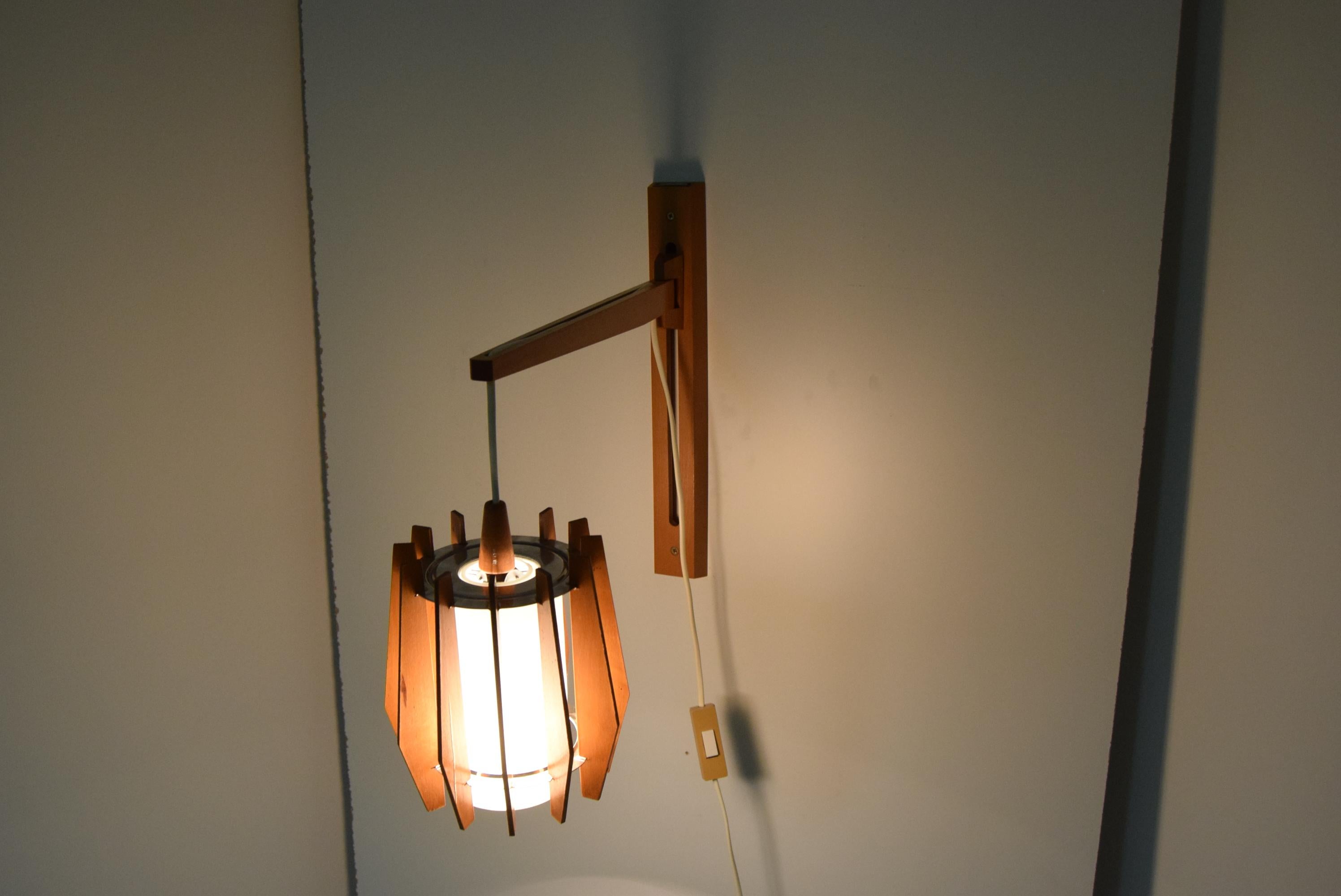 Mid-Century Adjustable Wall Lamp by Drevo Humpolec, 1960's 2