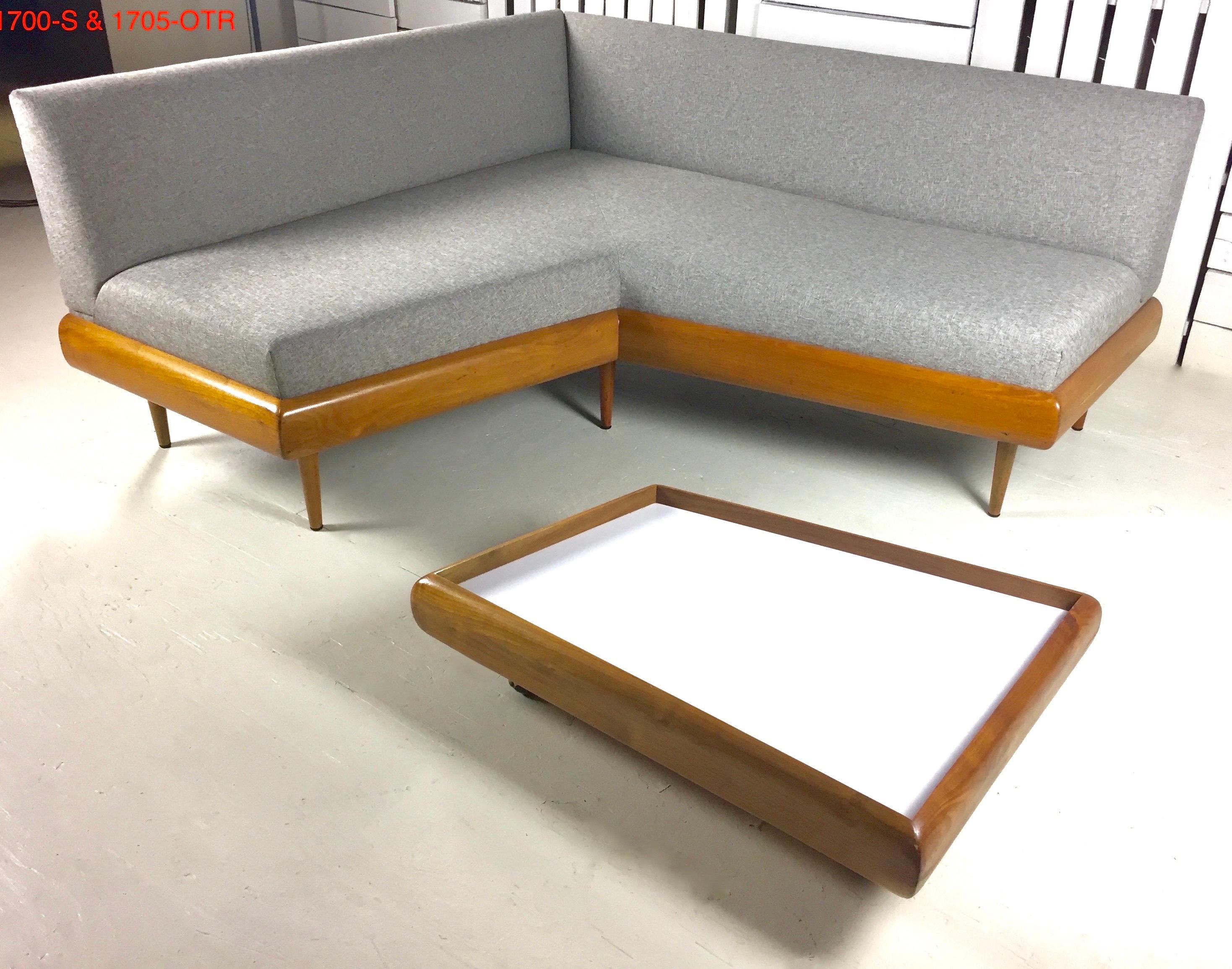 Authentic Adrian Pearsall pieces are some of his most dramatic creations. They also need space!

Magnificent and coveted signed Adrian Pearsall for Craft Associates squarish boomerang sofa with matching ottoman. The epitome of iconic Mid-Century