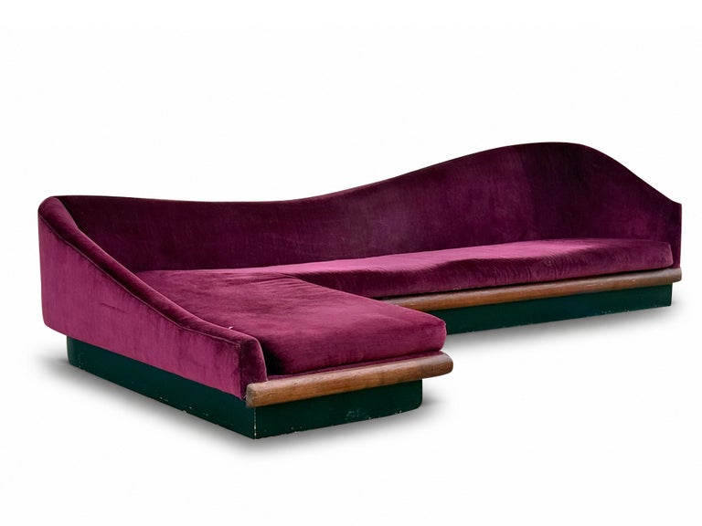 Mid Century Adrian Pearsall Cloud Sofa in Walnut for Craft Associates 1960s
