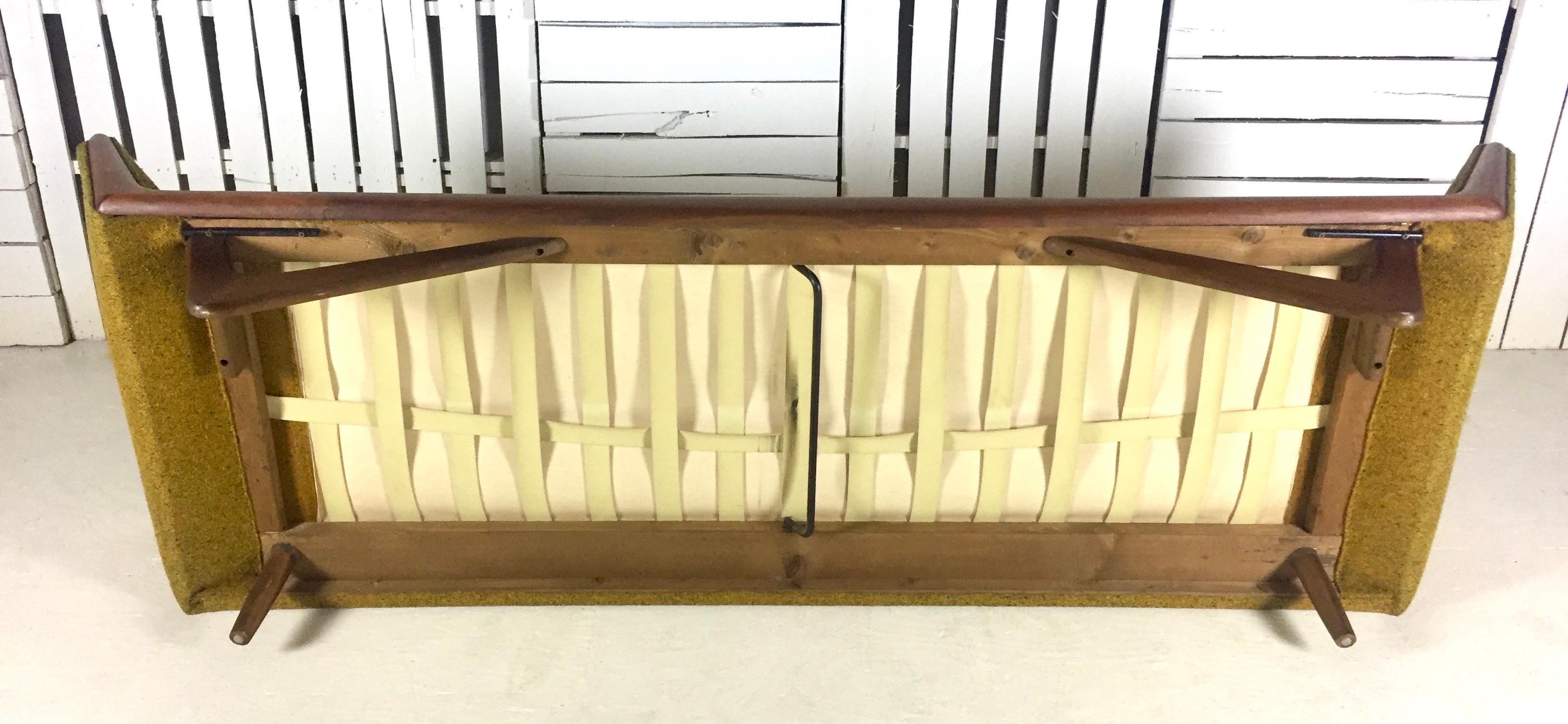 Wool Midcentury Adrian Pearsall Craft Associates Gold Tweed Sofa Triangular Legs