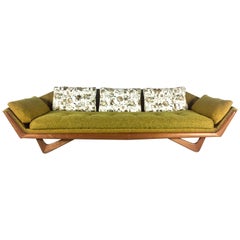 Retro Midcentury Adrian Pearsall Craft Associates Gold Tweed Sofa Triangular Legs