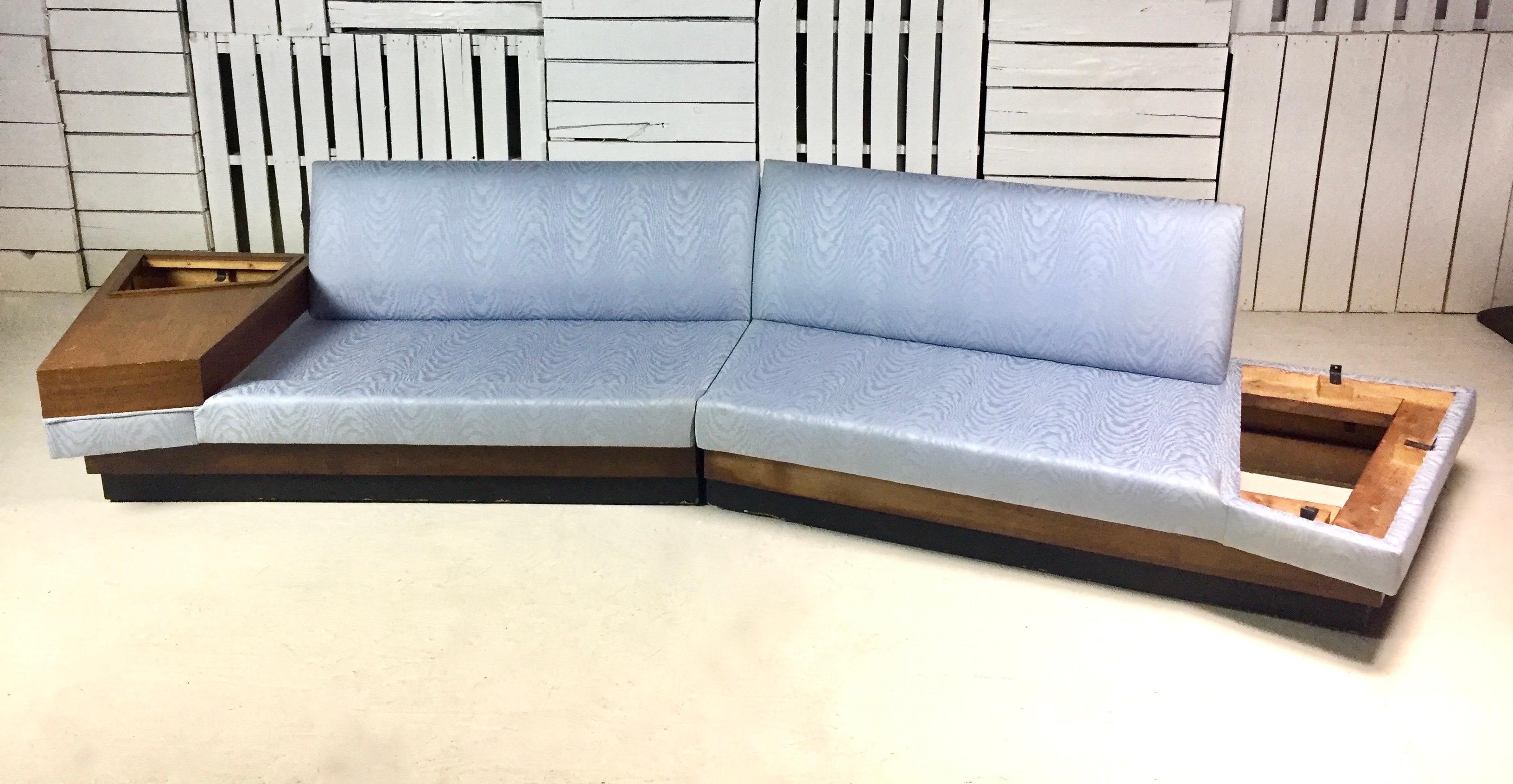 Fabric Midcentury Adrian Pearsall Craft Associates Sectional Sofa with Built-In Tables