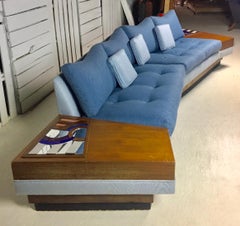 Midcentury Adrian Pearsall Craft Associates Sectional Sofa with Built-In Tables