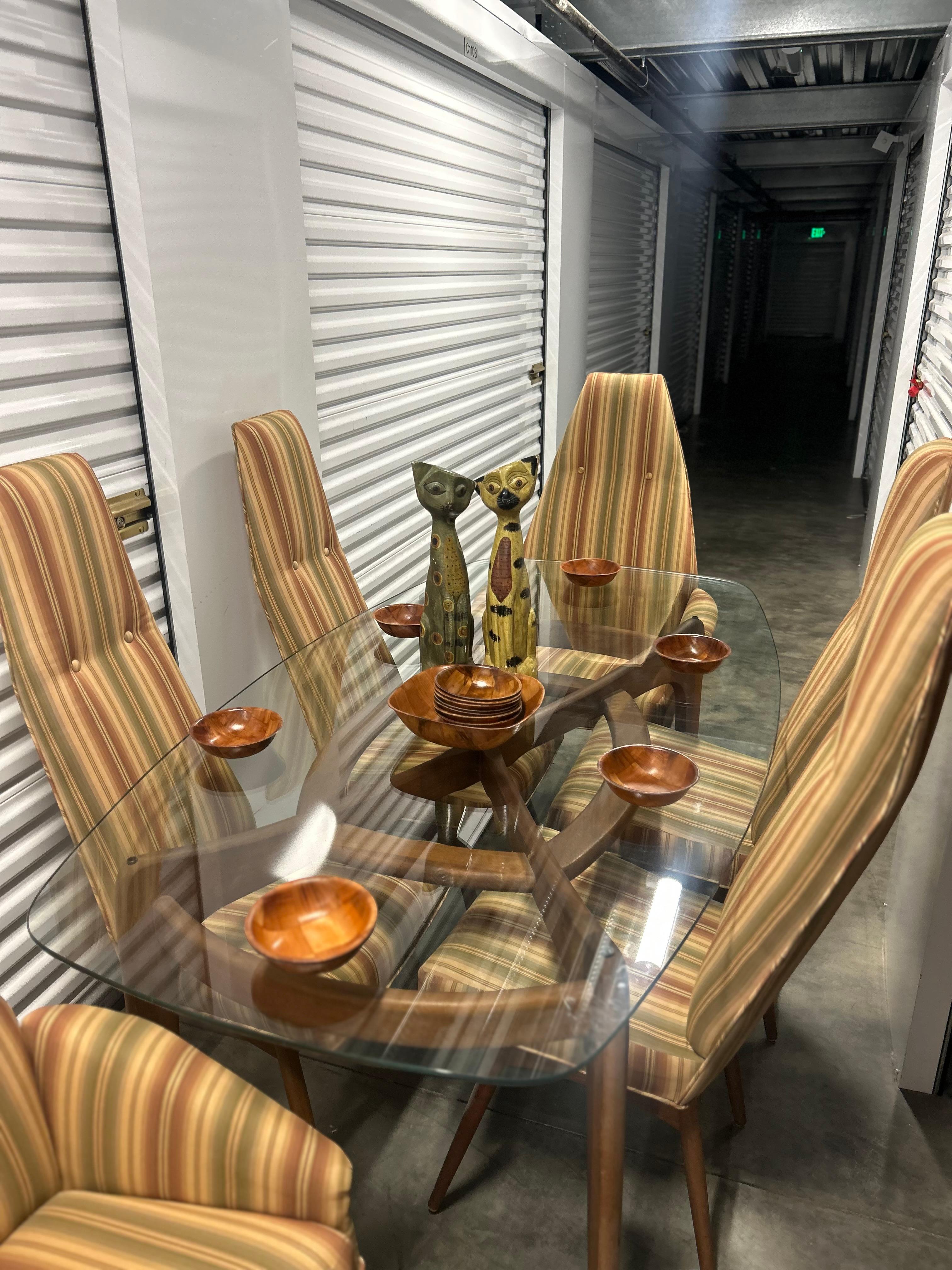 Mid Century Adrian Pearsall Dining Set In Good Condition For Sale In Spring Valley, CA