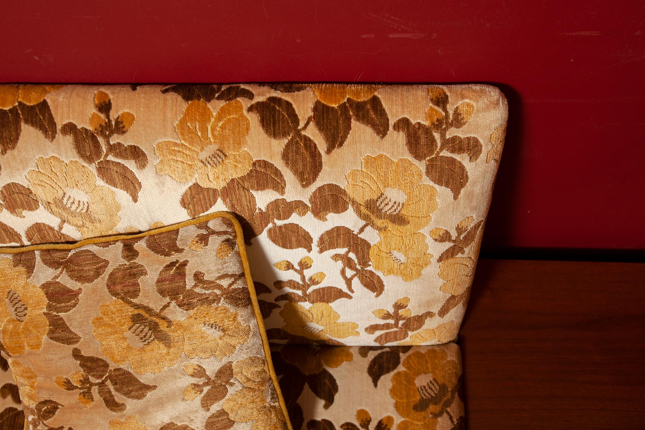 Mid-Century Modern Midcentury Adrian Pearsall Gondola Sofa Attached End Tables Original Fabric