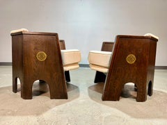 Mid Century Adrian Pearsall Hexagon Strictly Spanish Brutalist Chair Pair