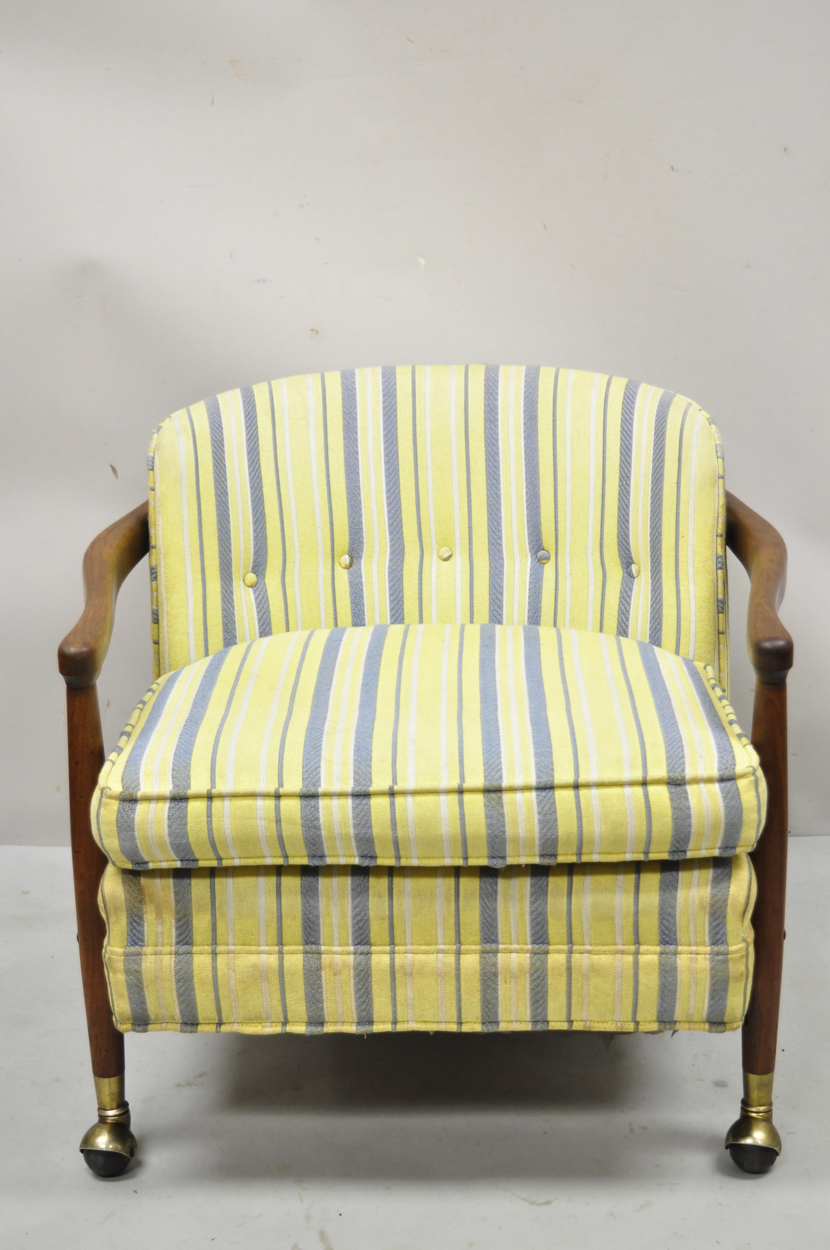 Mid Century Adrian Pearsall Milo Baughman Walnut Barrel Back Club Lounge Chair For Sale 5
