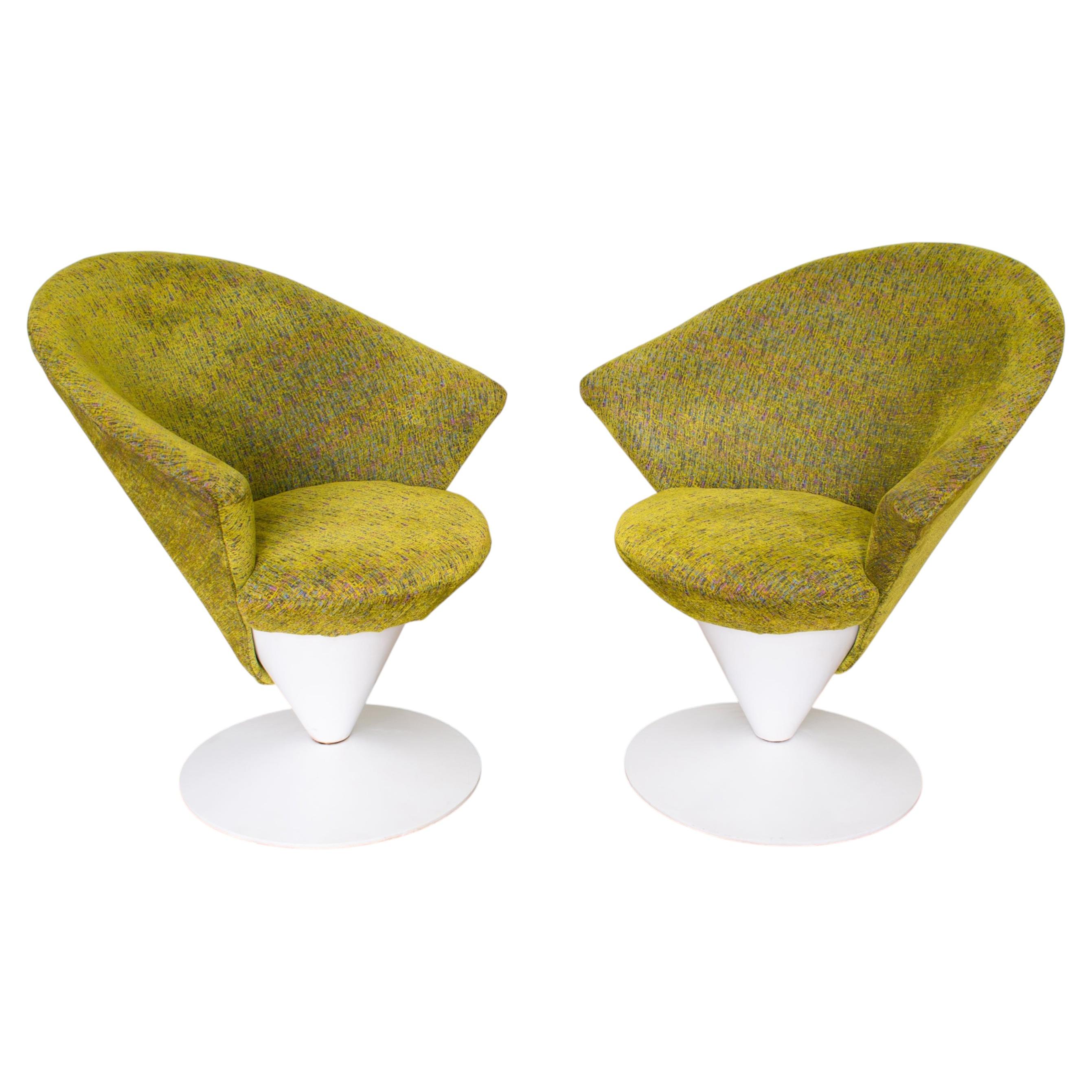 Mid-Century Adrian Pearsall Space Age Swivel Lounge Cone Chairs, 2 pieces