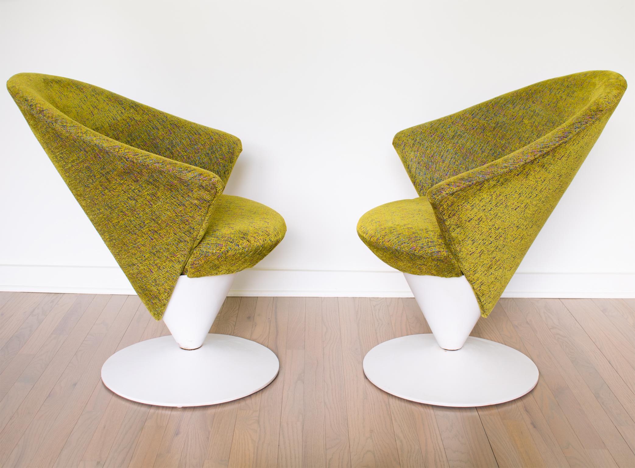 Mid-Century Modern Paire de fauteuils Space Aounge pivotants du milieu du siècle, Adrian Pearsall en vente