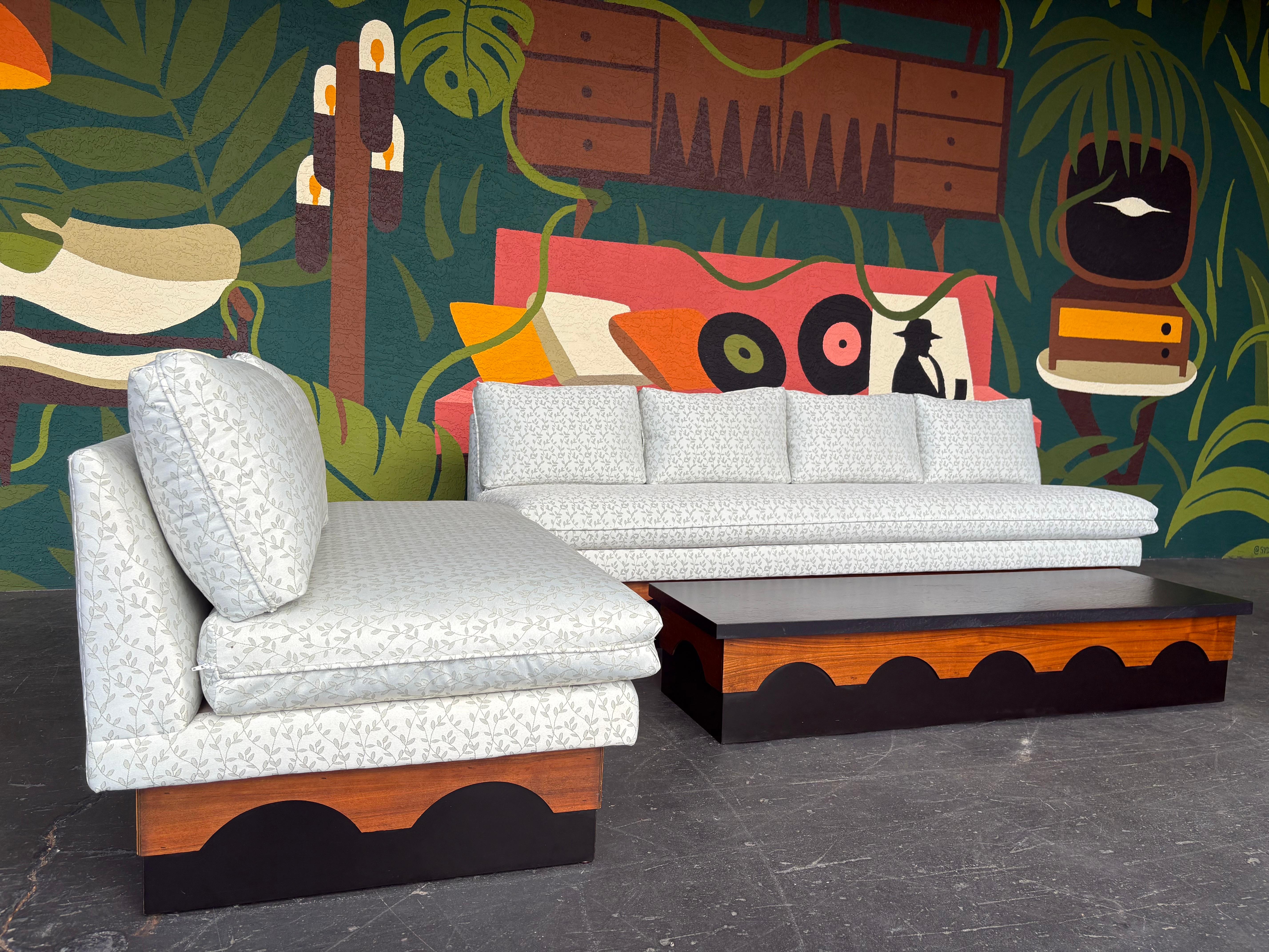 American Mid Century Adrian Pearsall Style Platform Sectional Sofa