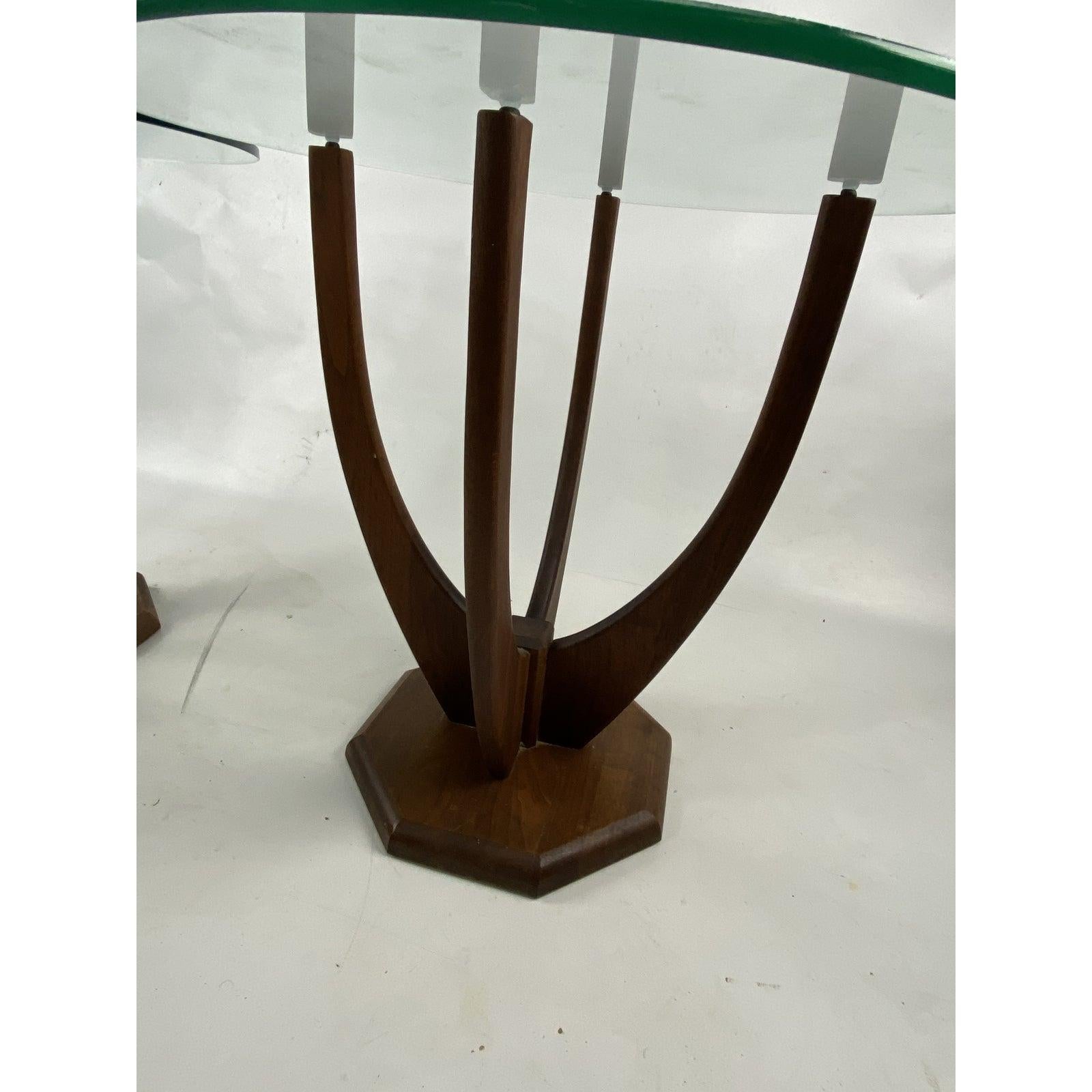Mid-Century Adrian Pearsall style sculptural walnut side tables - a pair.