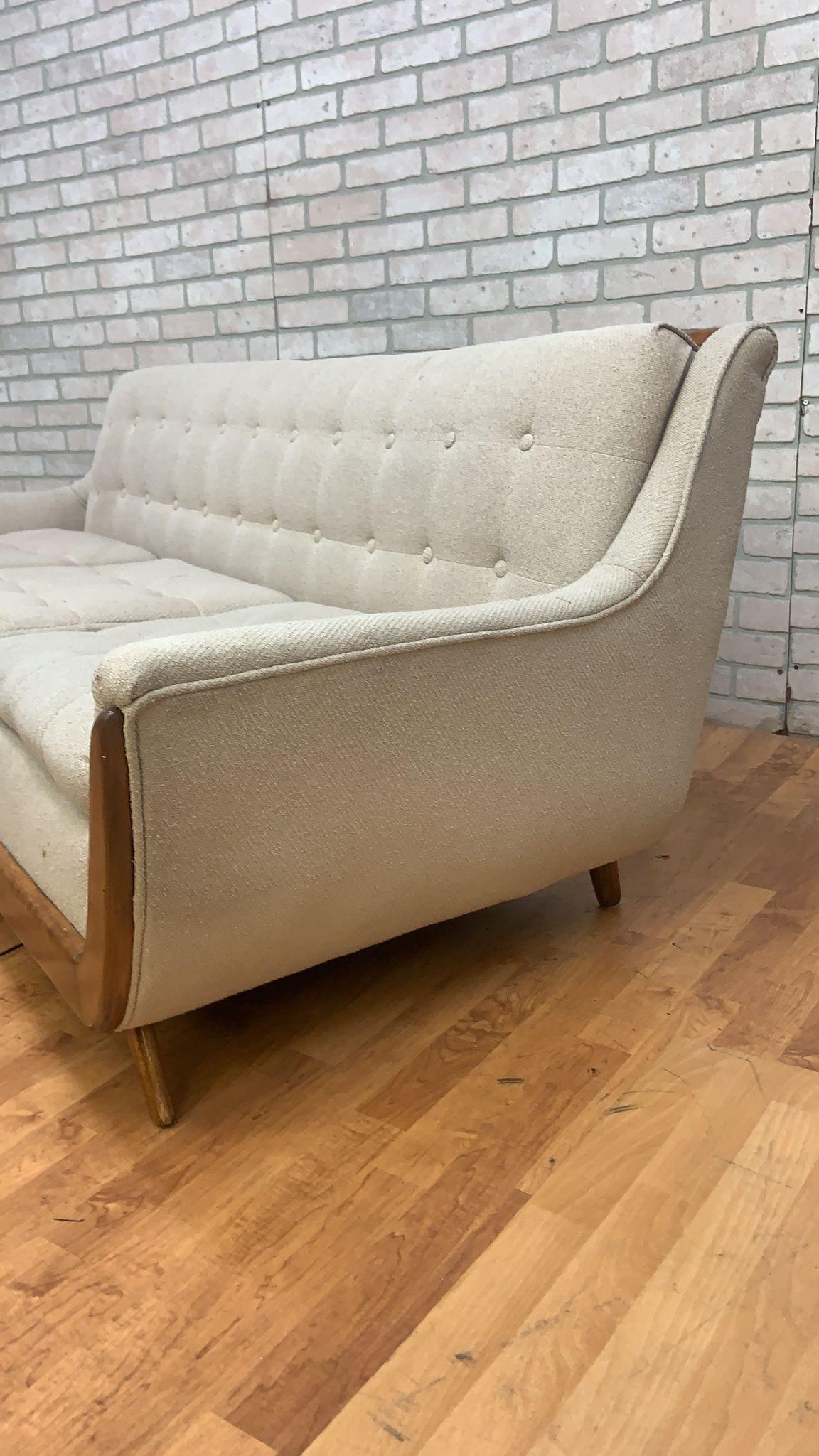 Mid Century Adrian Pearsall Style Walnut Gondola Sofa and Club Chair - Set of 2 2