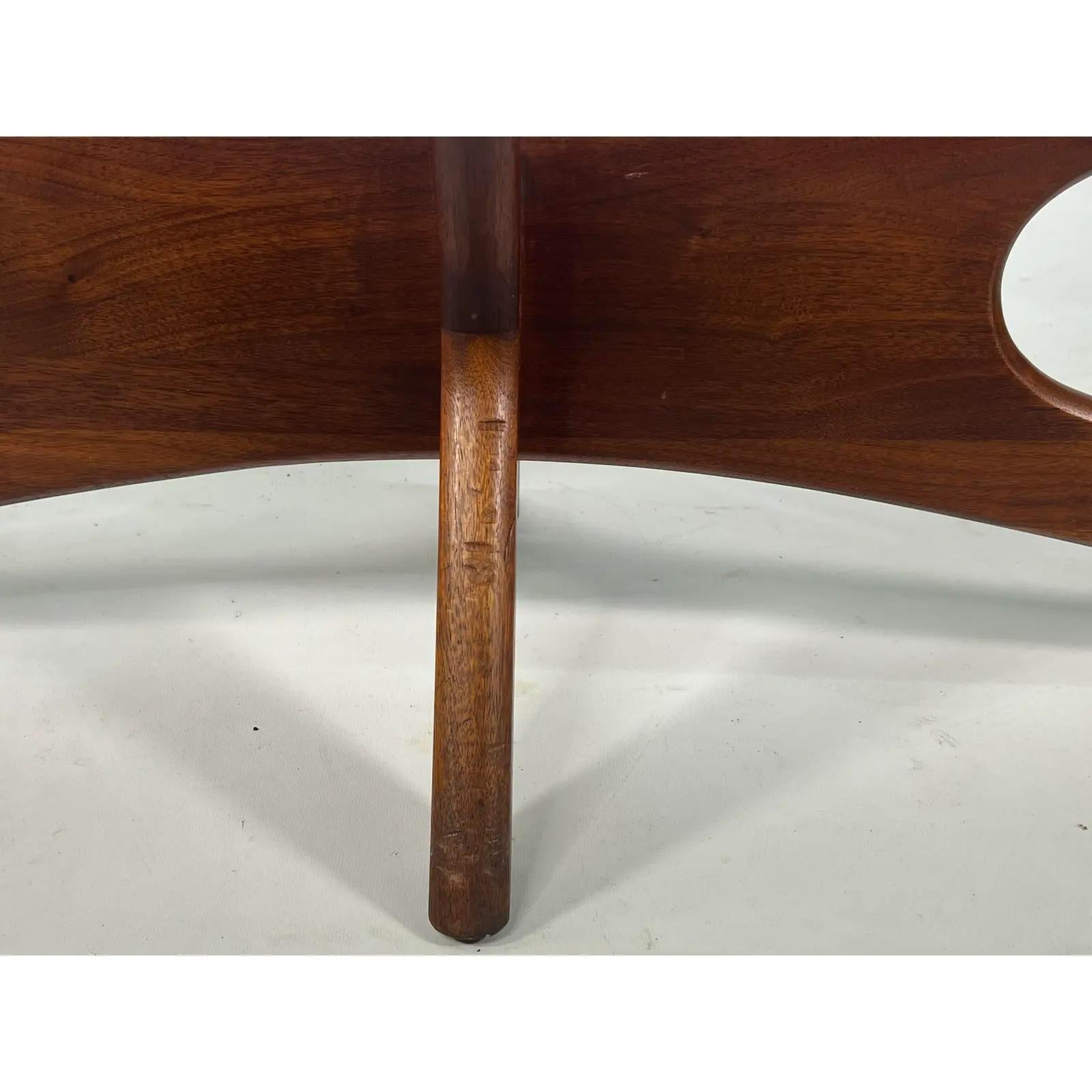 Mid Century Adrian Pearsall Walnut “Jacks” Coffee Table In Good Condition In Esperance, NY