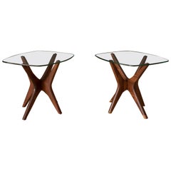 Mid Century Adrian Pearsall Walnut Jacks End Tables