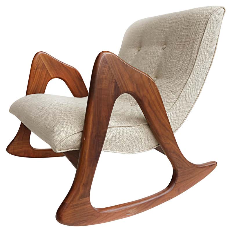 Mid-Century Modern Danish Rocking Chair by Adrian Pearsall Blond Walnut ...