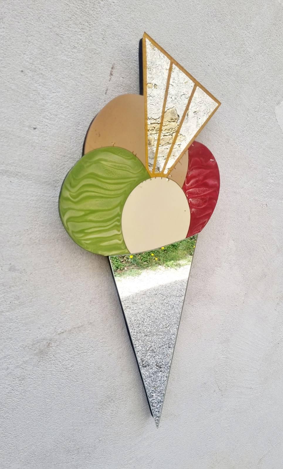 Vetro Specchio da parete per gelato pubblicitario della metà del secolo scorso, Germania anni '60 in vendita