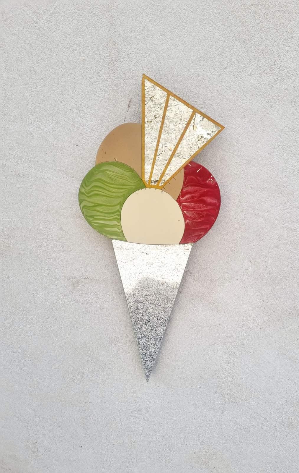 Specchio da parete per gelato pubblicitario della metà del secolo scorso, Germania anni '60 in vendita 2
