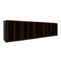 Mid-Century Afra And Tobia Scarpa Italian Wood Black Lacquer 1970s Sideboard