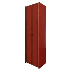Mid-Century Afra & Tobia Scarpa Italienisches Holz Rot Lack 1960er Jahre Großes Kabinett