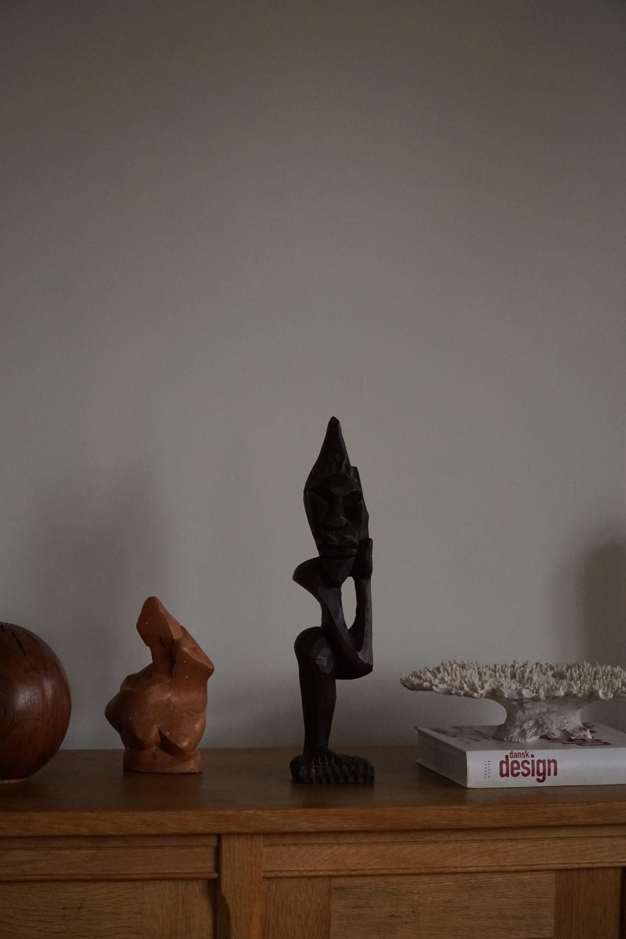 20th Century Mid Century African Decorative Hardwood Figure, Made in 1960s