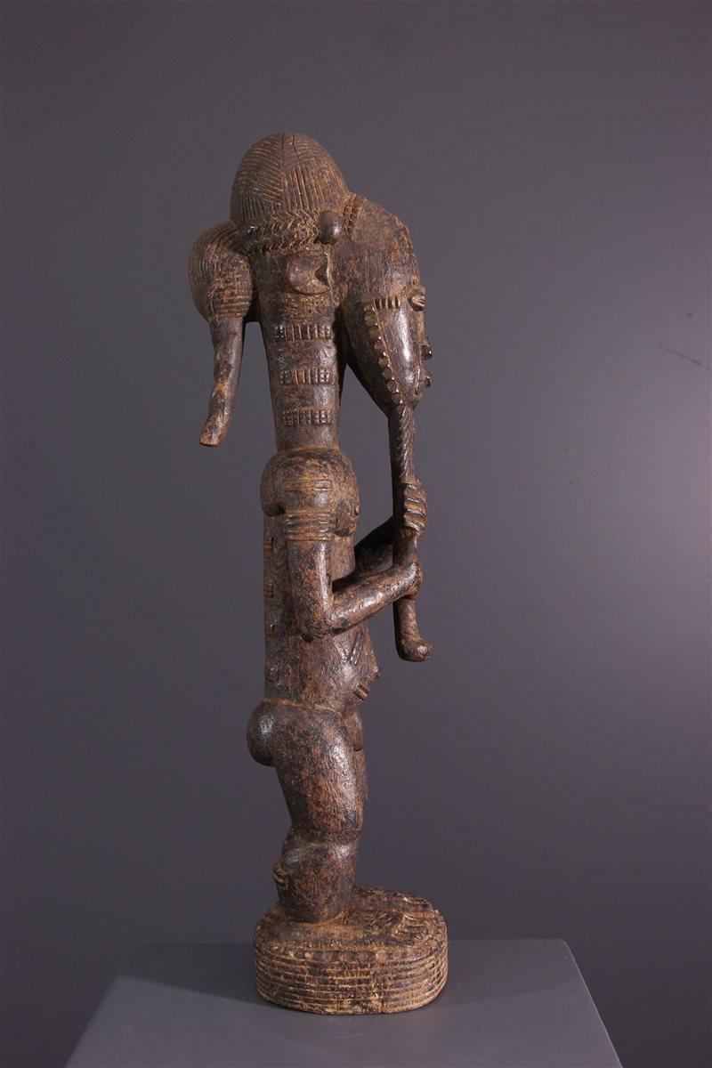 Mid-Century African Tribal Baoulé Waka Sona Wooden Male Sculpture 1950s 4