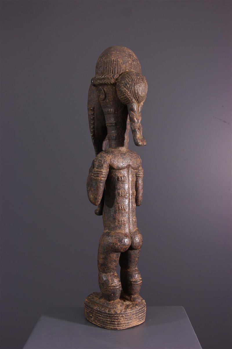 Mid-Century African Tribal Baoulé Waka Sona Wooden Male Sculpture 1950s 6