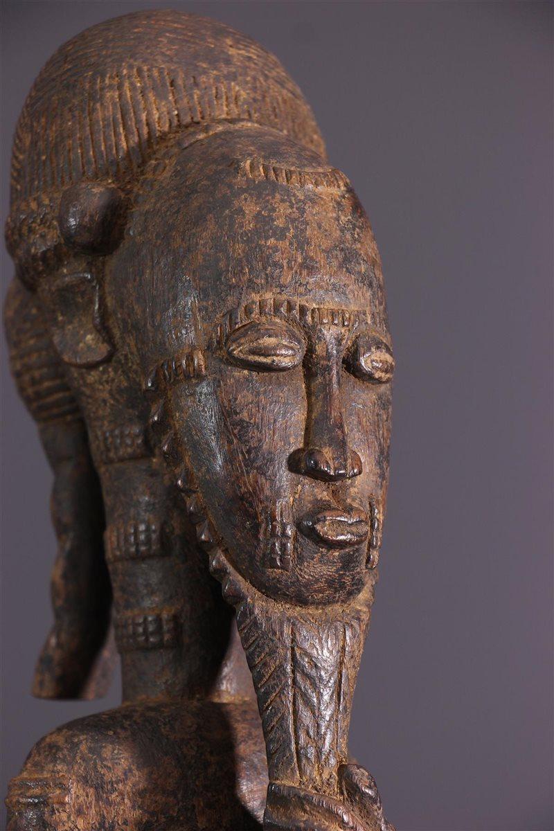 Mid-Century African Tribal Baoulé Waka Sona Wooden Male Sculpture 1950s 3
