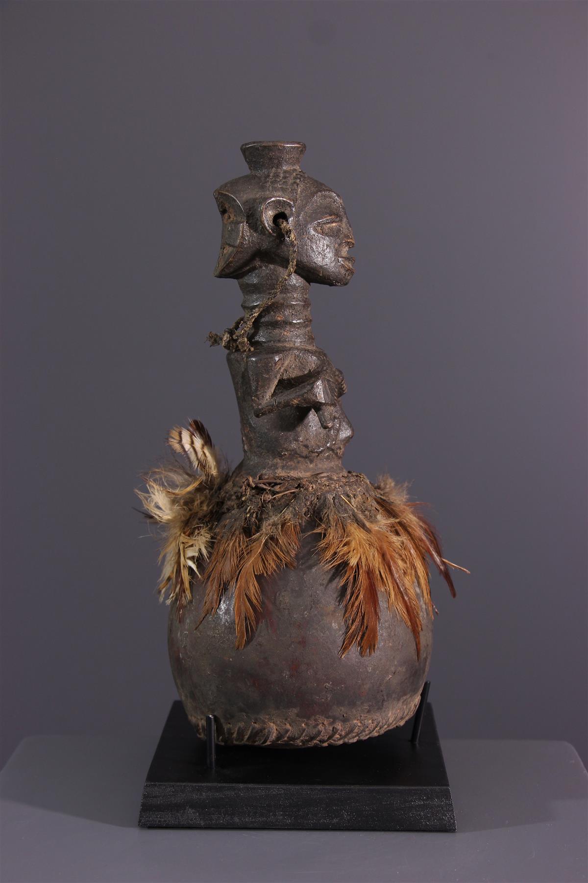 Mid-Century African Tribal Calabash with Female Motif Hemba / Luba, 1950s 2