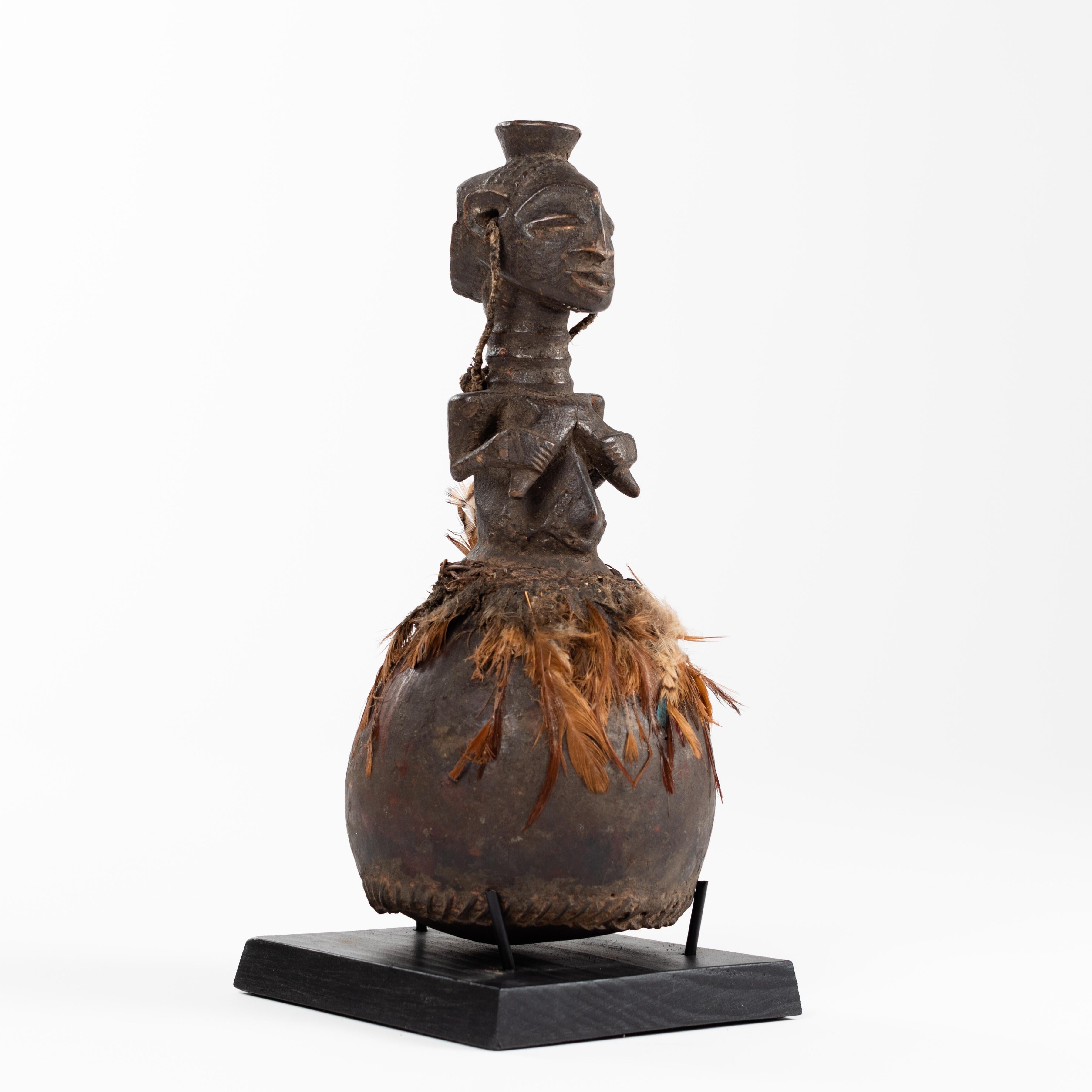 Mid-Century African Tribal Calabash with Female Motif Hemba / Luba, 1950s 7