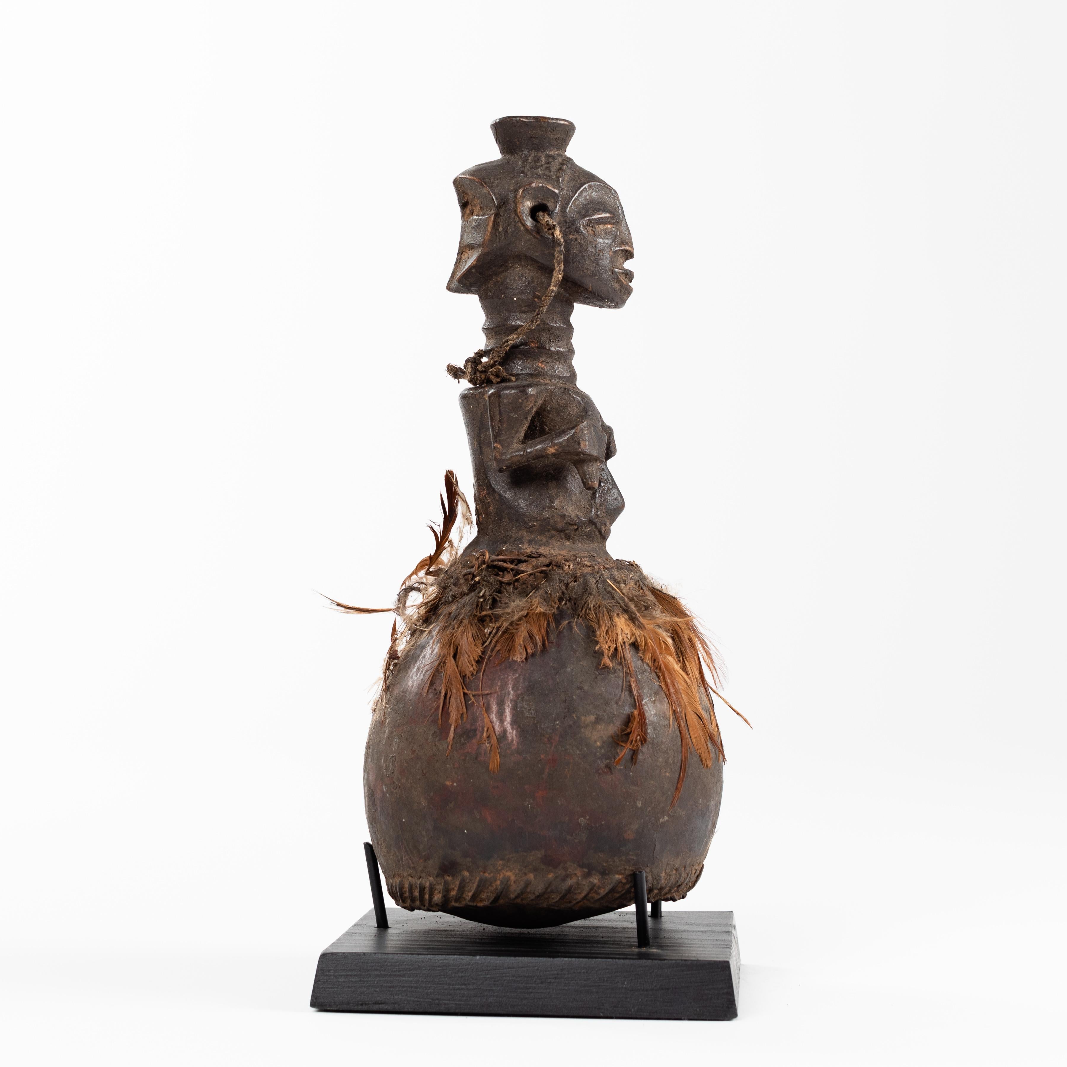 Mid-Century African Tribal Calabash with Female Motif Hemba / Luba, 1950s 8