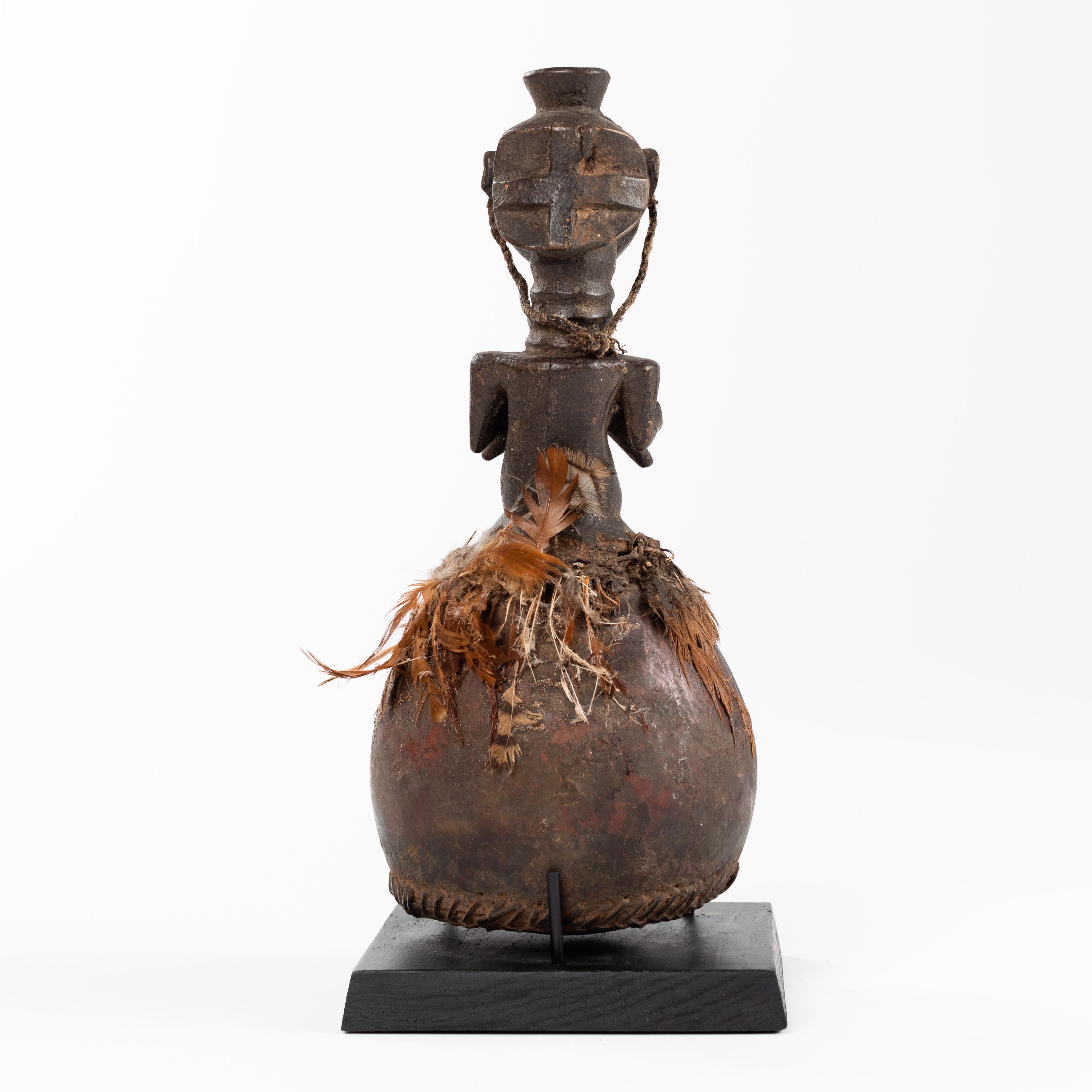 Mid-Century African Tribal Calabash with Female Motif Hemba / Luba, 1950s 10