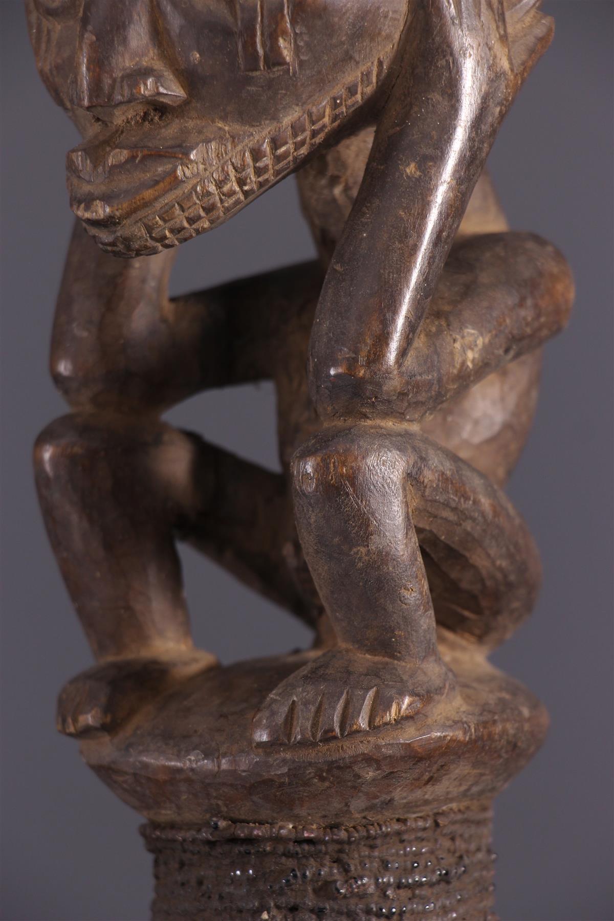 Afrikanischer Stammes-Holz-Skulptur Commando Staff RDC Luba, Mitte des Jahrhunderts, 1960er Jahre (Mitte des 20. Jahrhunderts) im Angebot