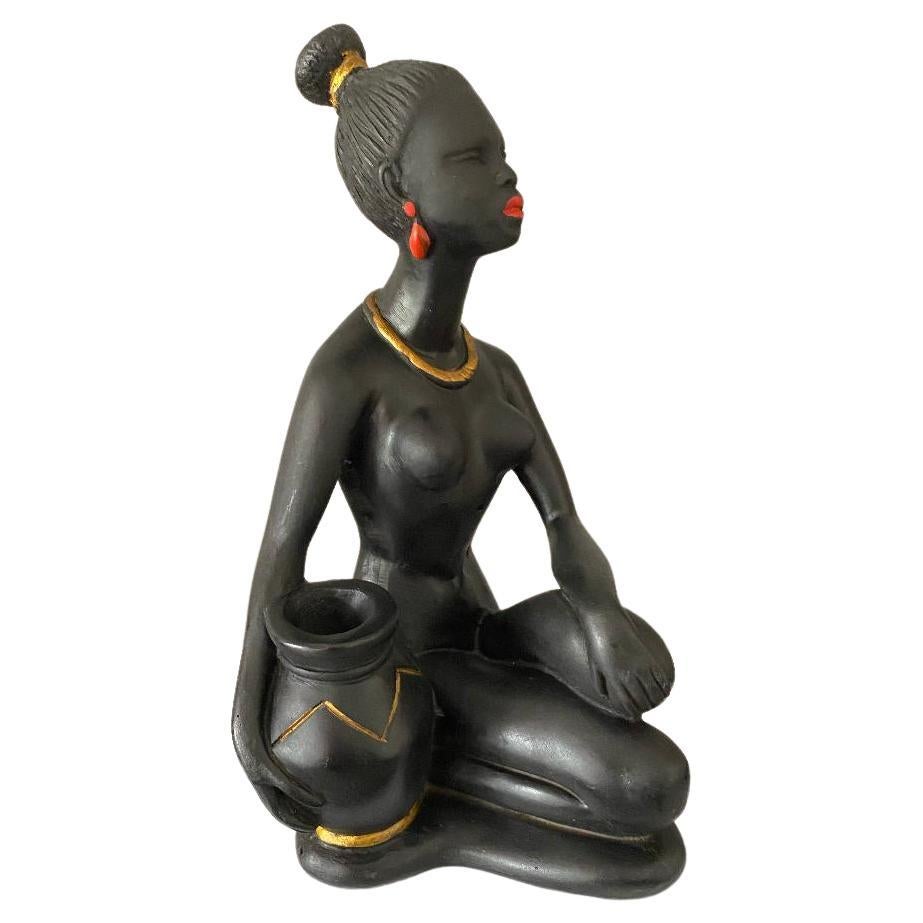 Midcentury African Woman Figurine by Albert Strunz for Cortendorf 