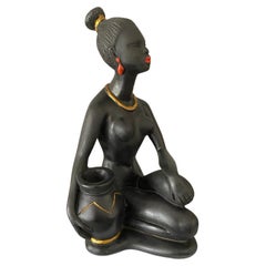 Mid-Century African Woman Figurine by Cortendorf, 1950s